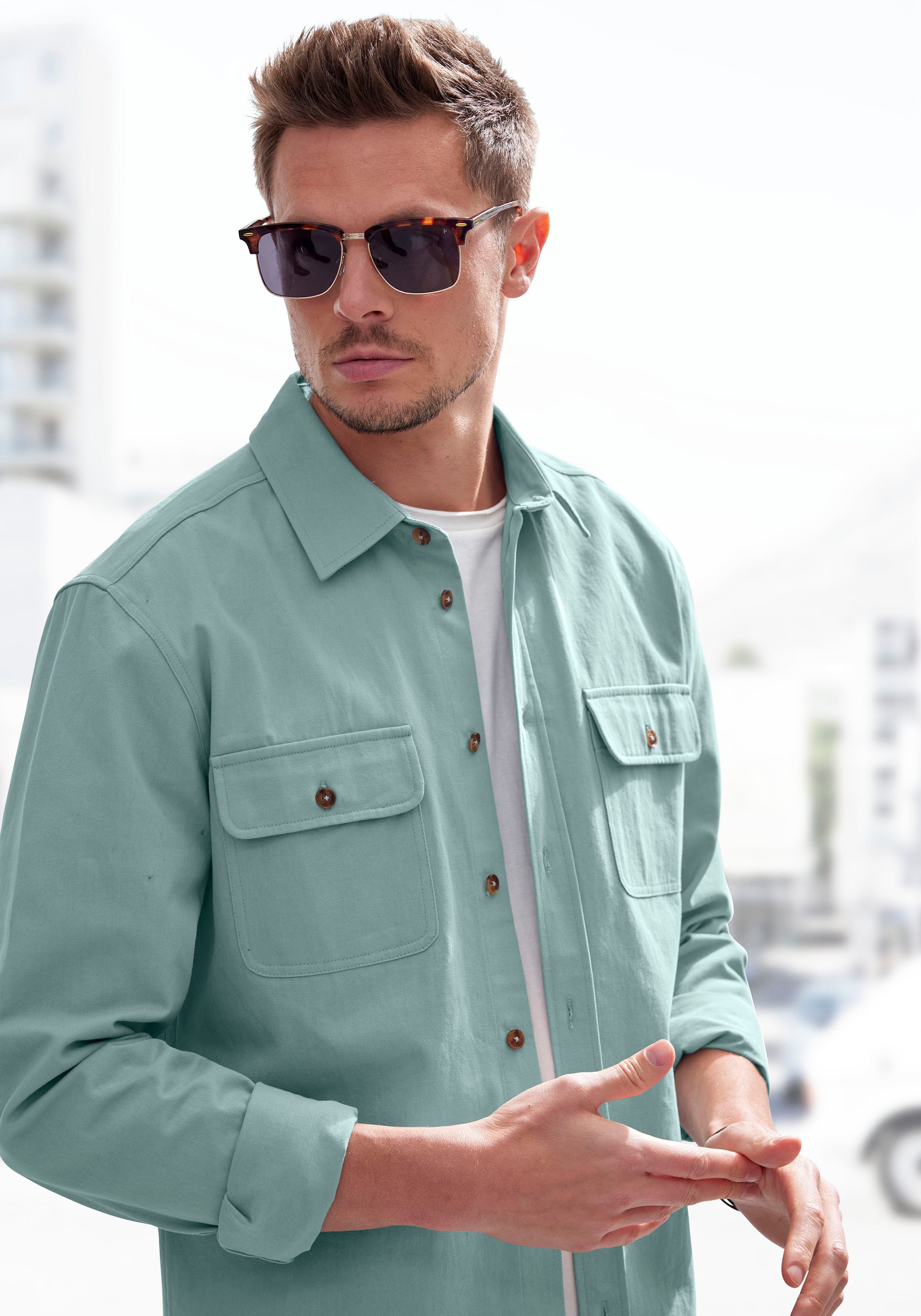 John Devin Overhemd met lange mouwen Coole overshirt