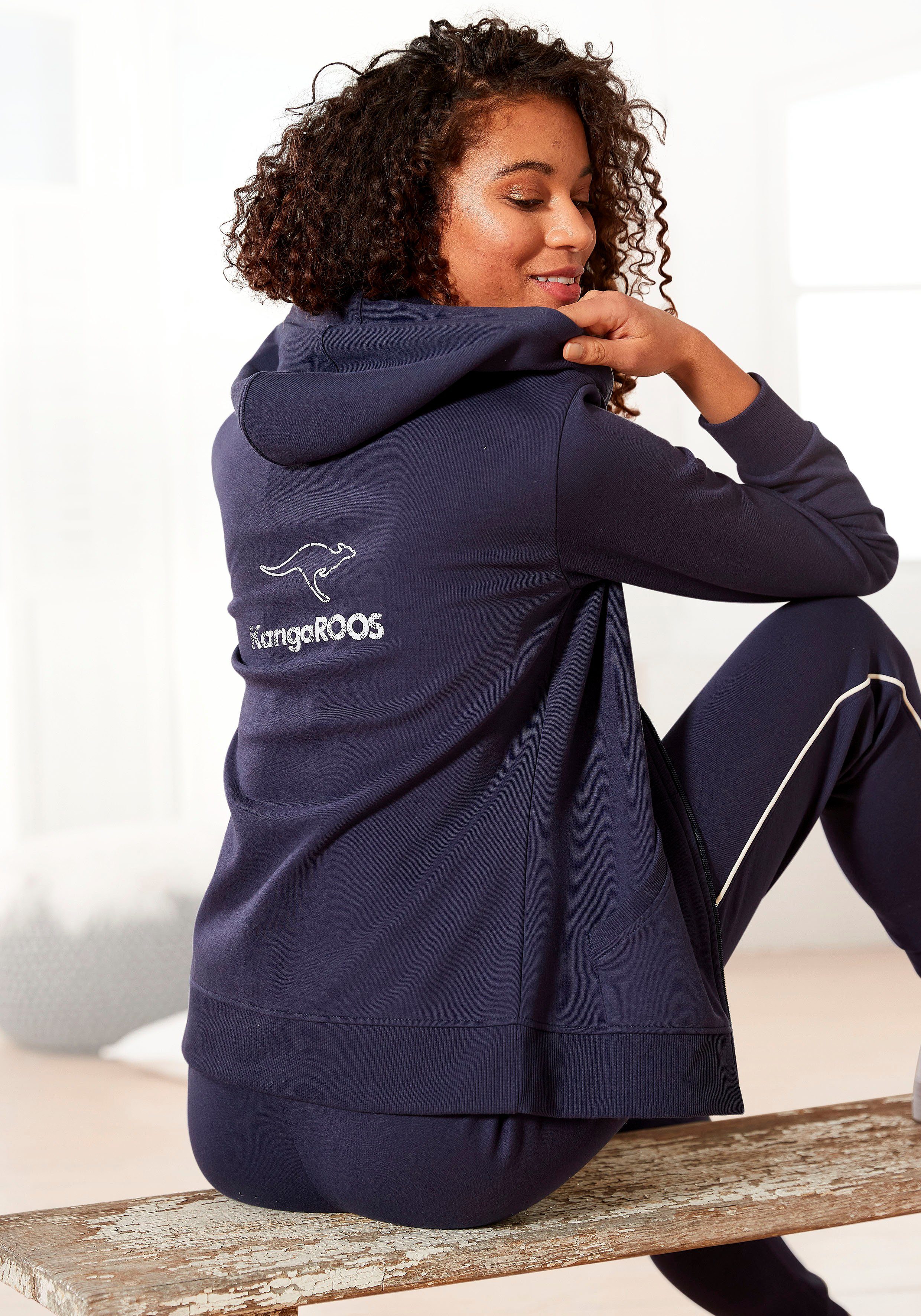 KangaROOS Sweatvest met grote logoprint op de rug, loungepak