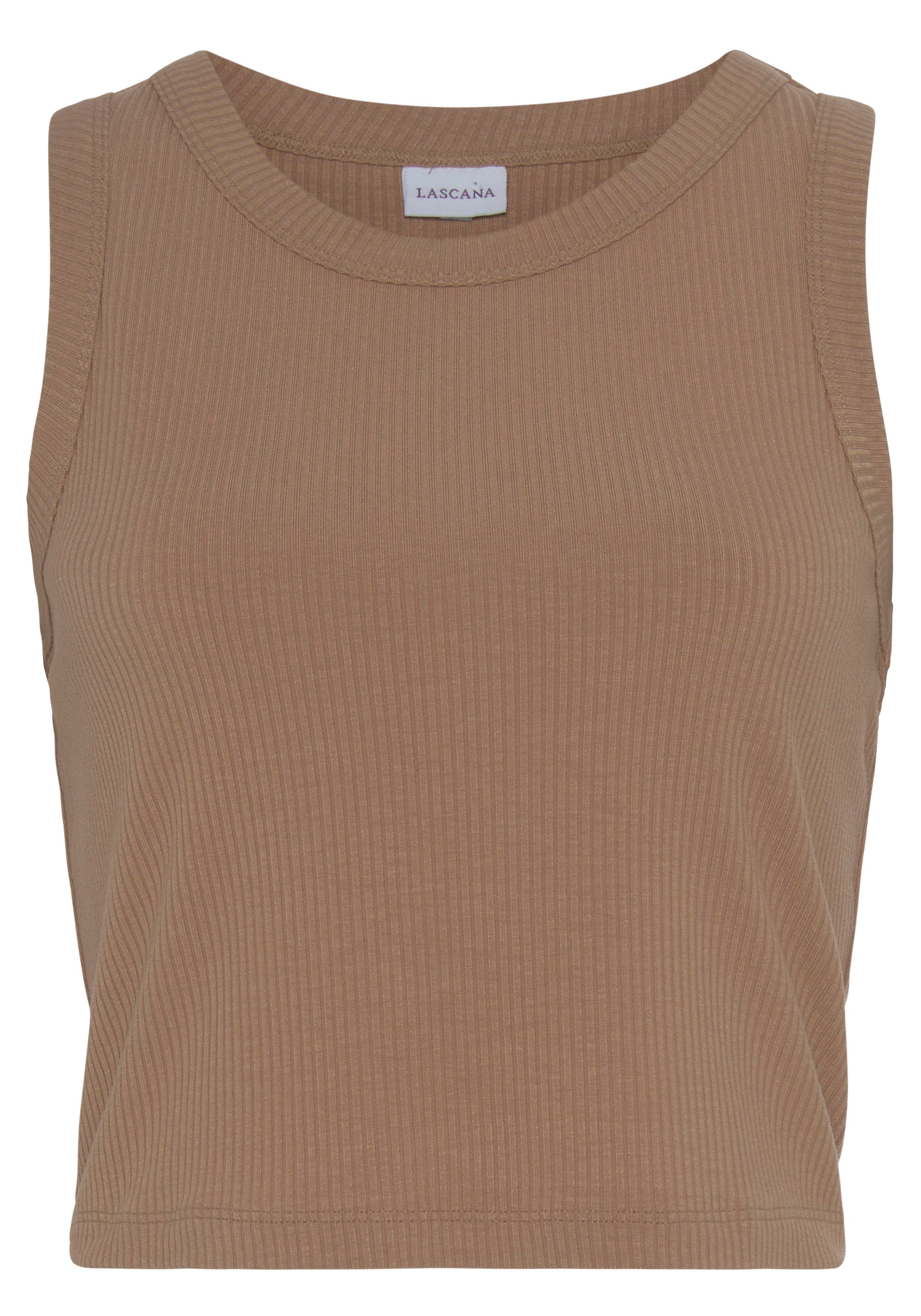 Lascana Crop-top van zachte ribstof, zomerse basis tops (Set van 2)