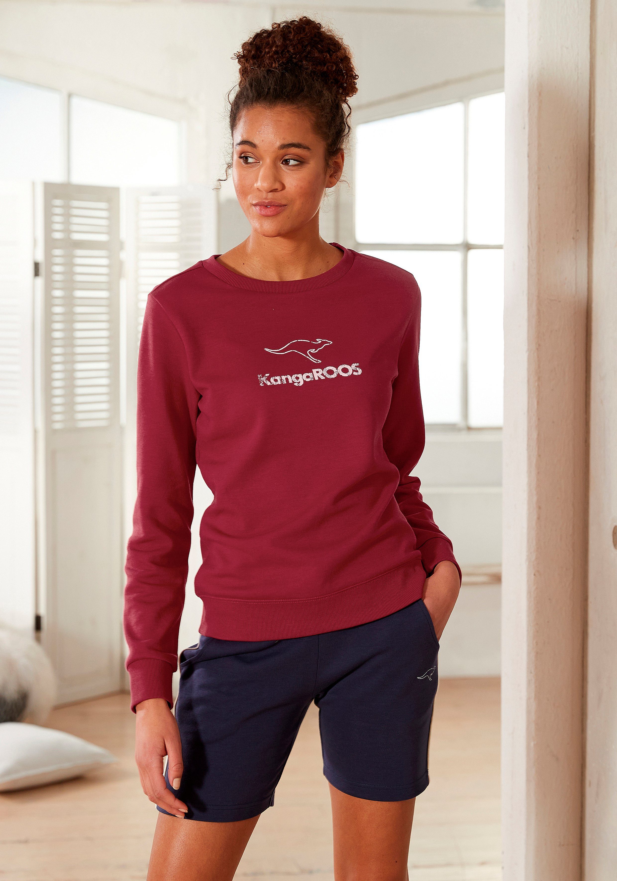 KangaROOS Sweatshirt met contrasterende logoprint, loungepak