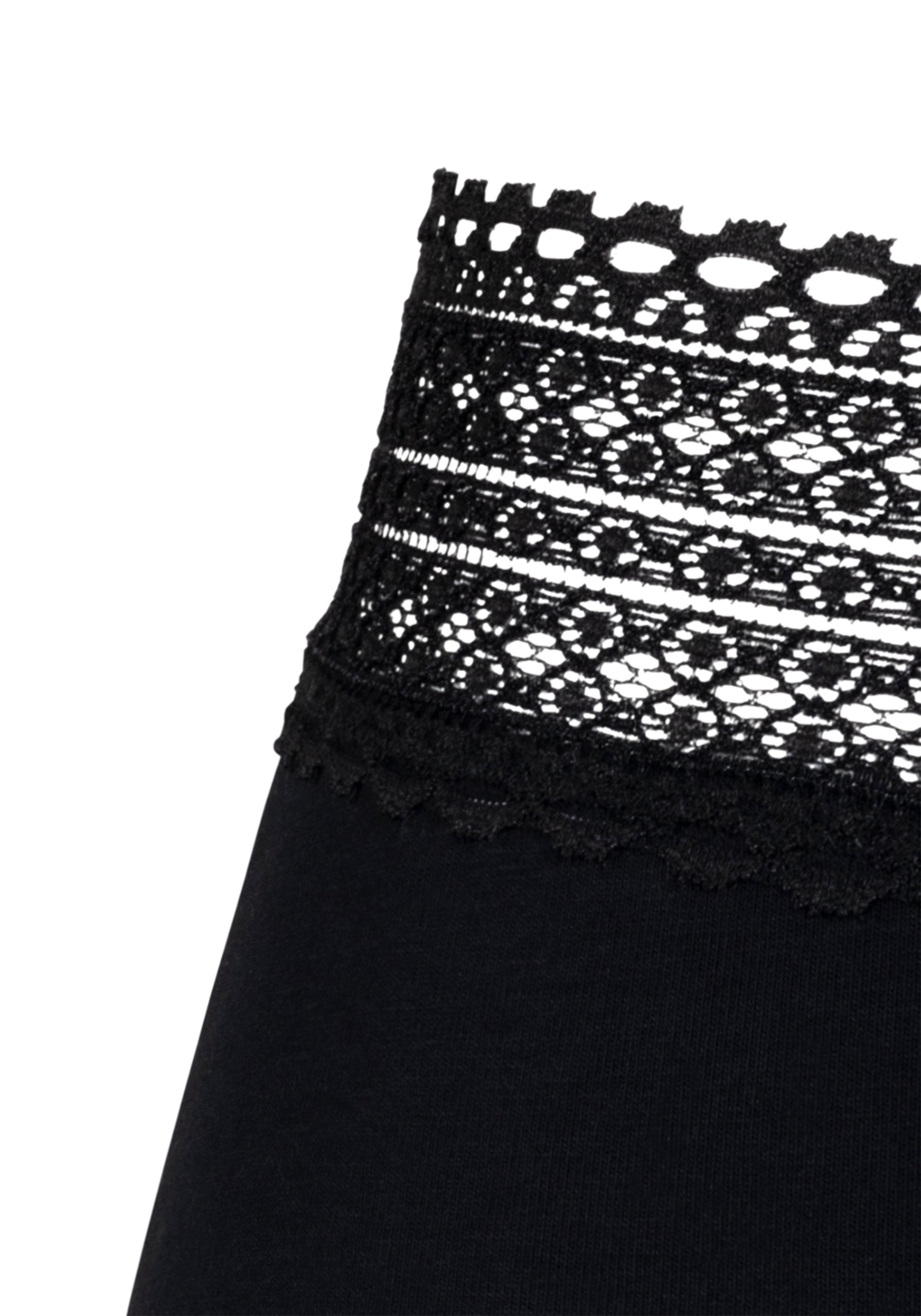 s.Oliver RED LABEL Beachwear Hipster van elastische katoen-kwaliteit met grafische kant (3 stuks)