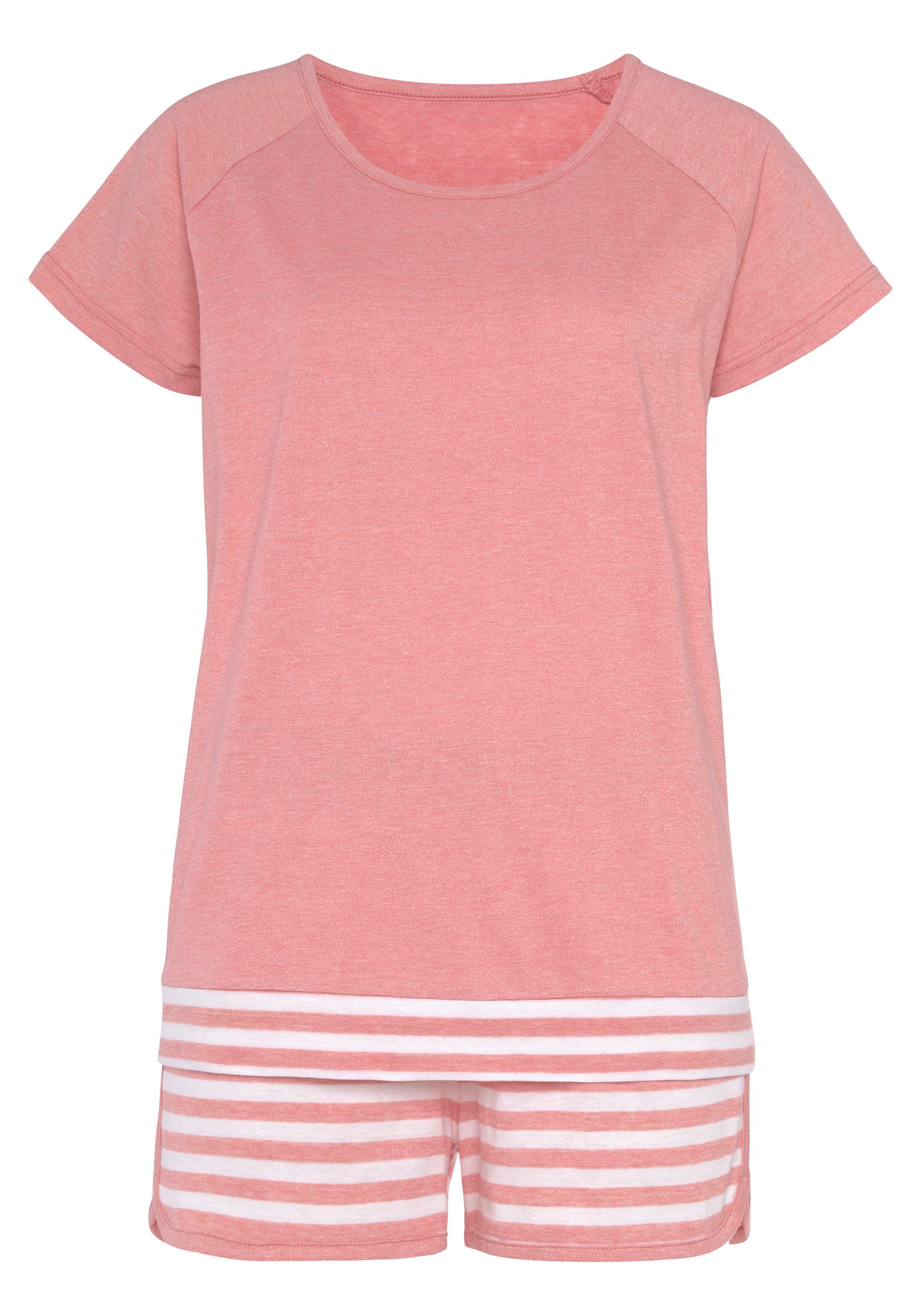 Vivance Dreams Shortama met strepen-details (2-delig)
