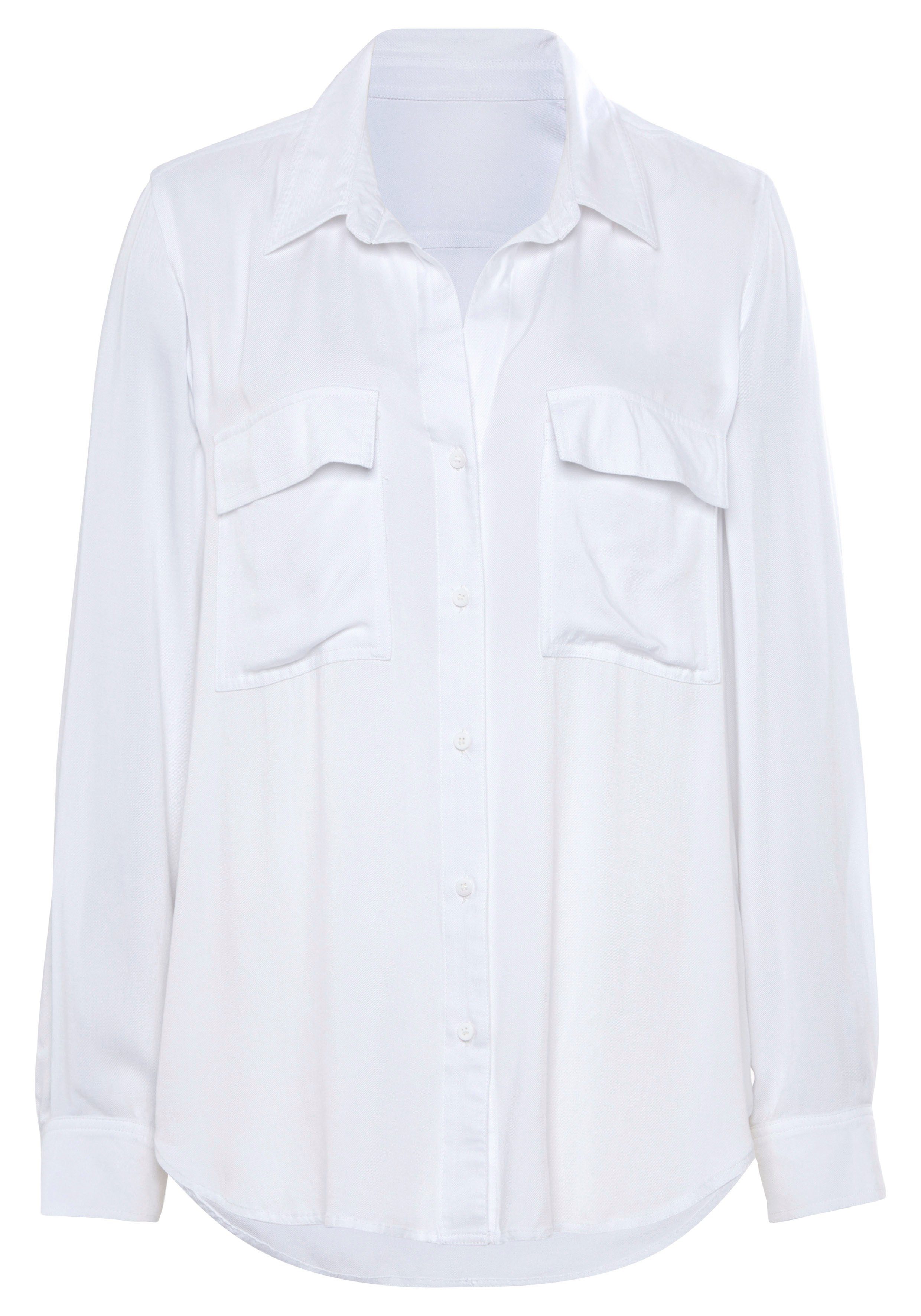 Vivance Overhemdblouse van zachte lyocellkwaliteit, luchtige damesblouse, casual-chic