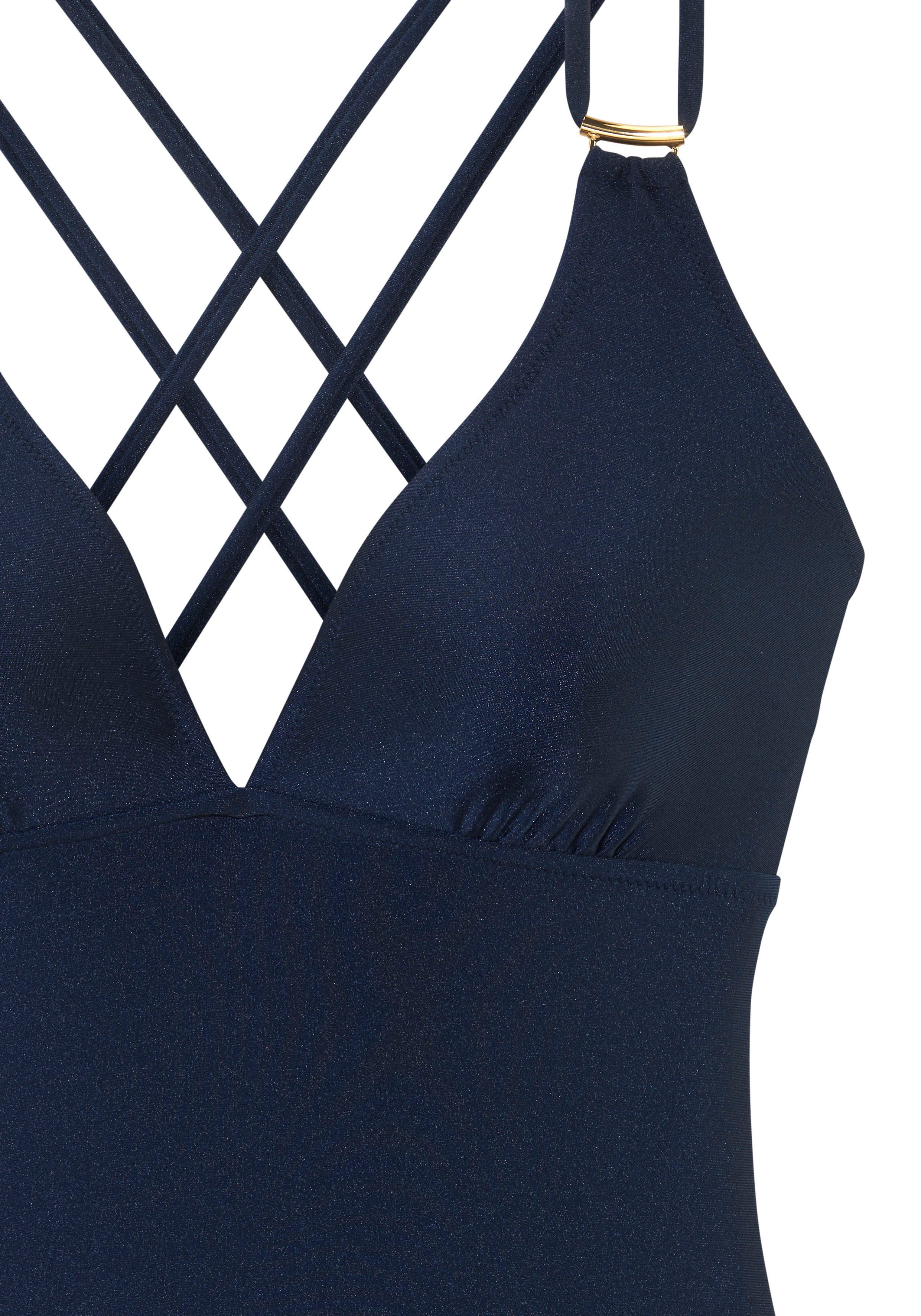 Jette Joop Badpak Giulia met goudkleurige glanzende coating en accessoires