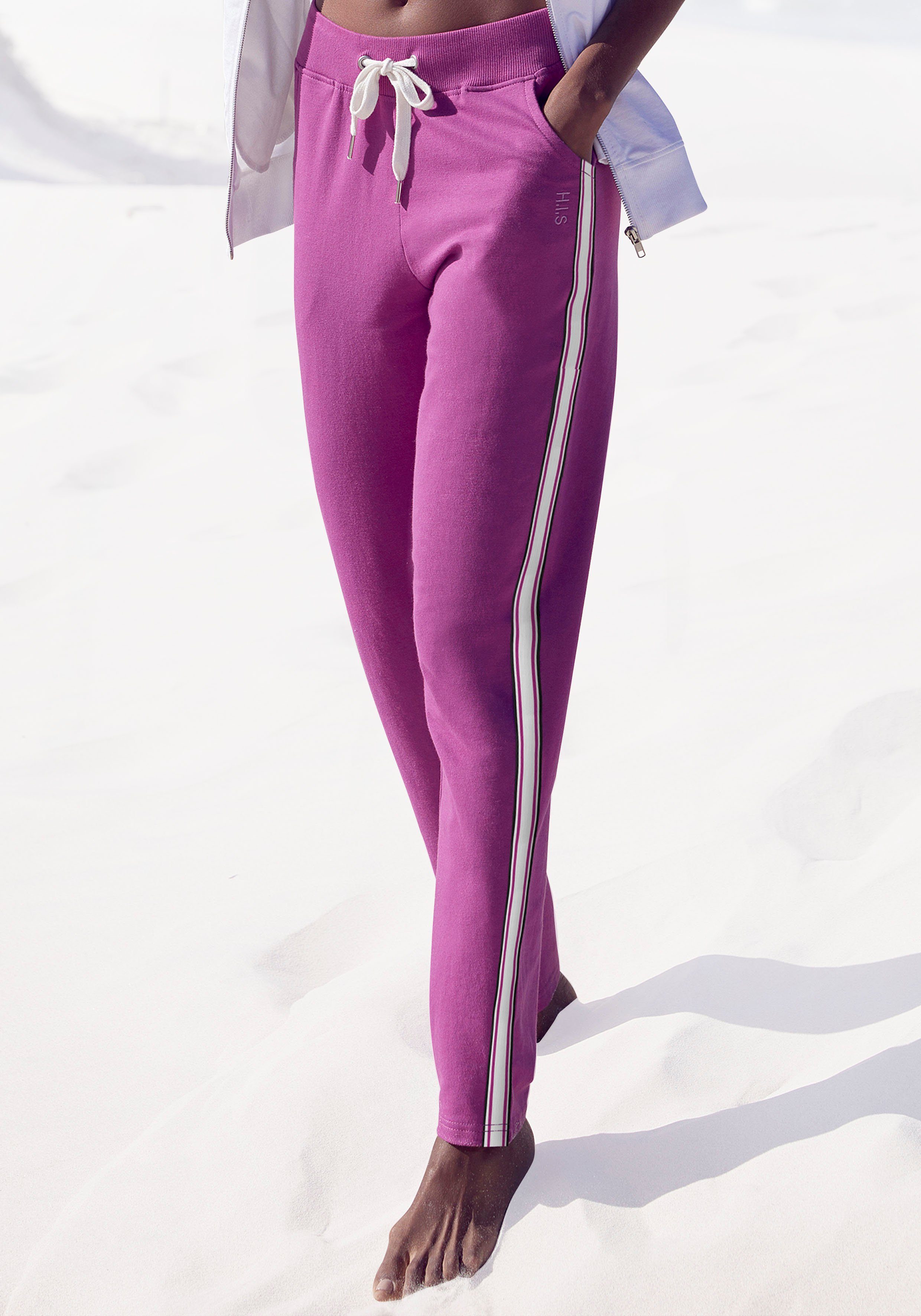 H.I.S Homewearbroek -loungebroek met zijstrepen en insteekzakken, loungewear
