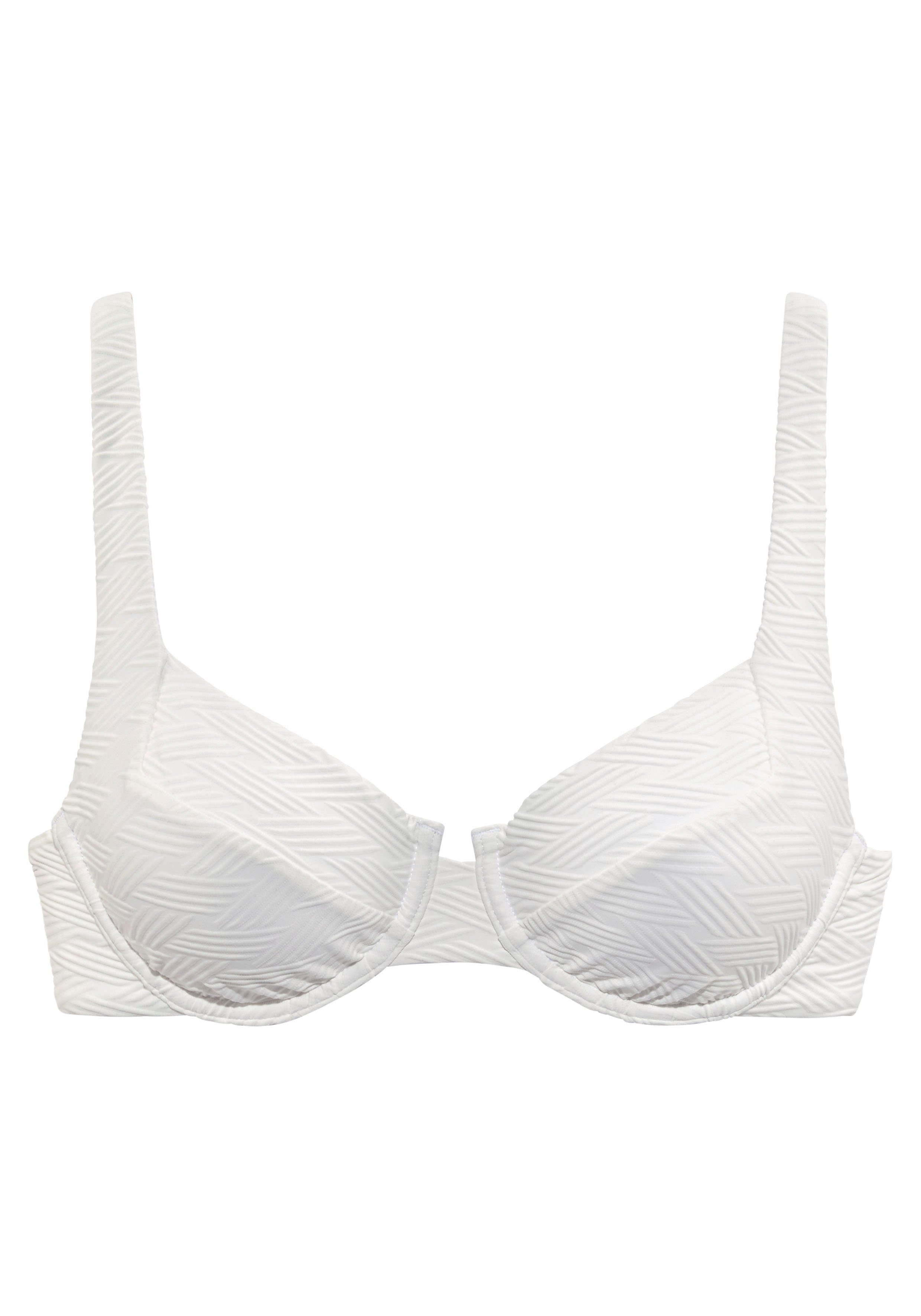 Sunseeker Bikinitop met beugels Loretta met structuurpatroon beugel bikini's maat B B wit