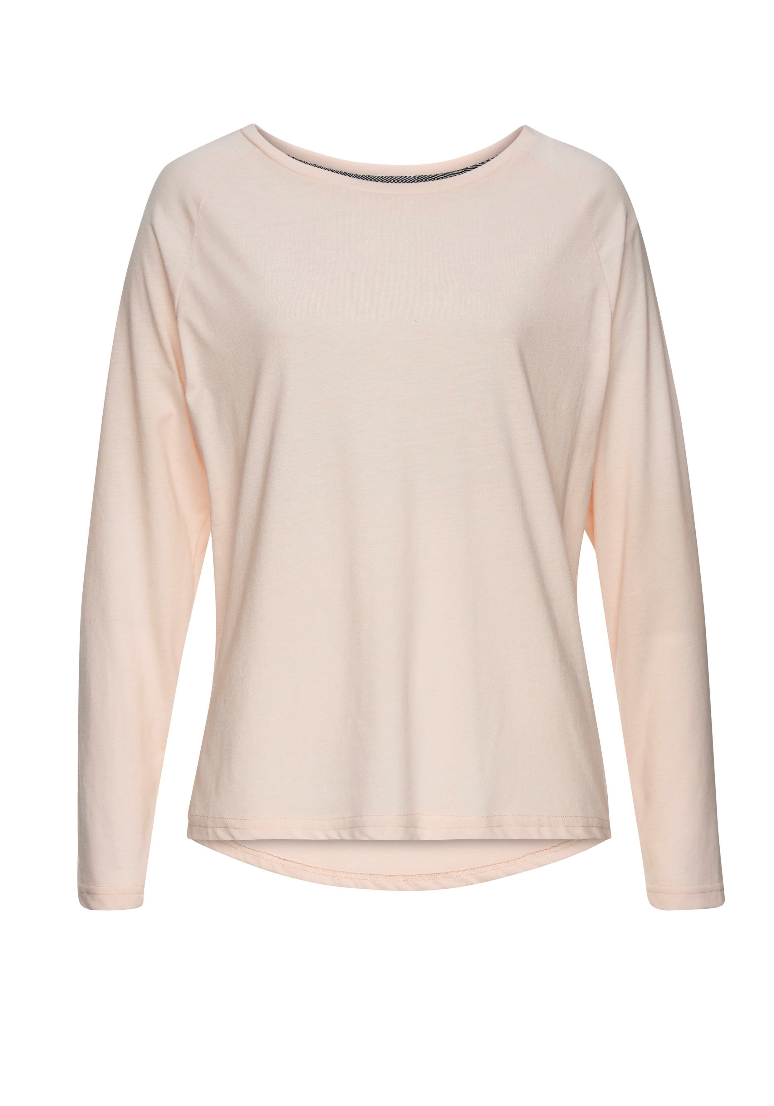 Elbsand Longsleeve Tira met logoprint op de rug, shirt met lange mouwen, sportief-casual strandtruien maat L (40) beige
