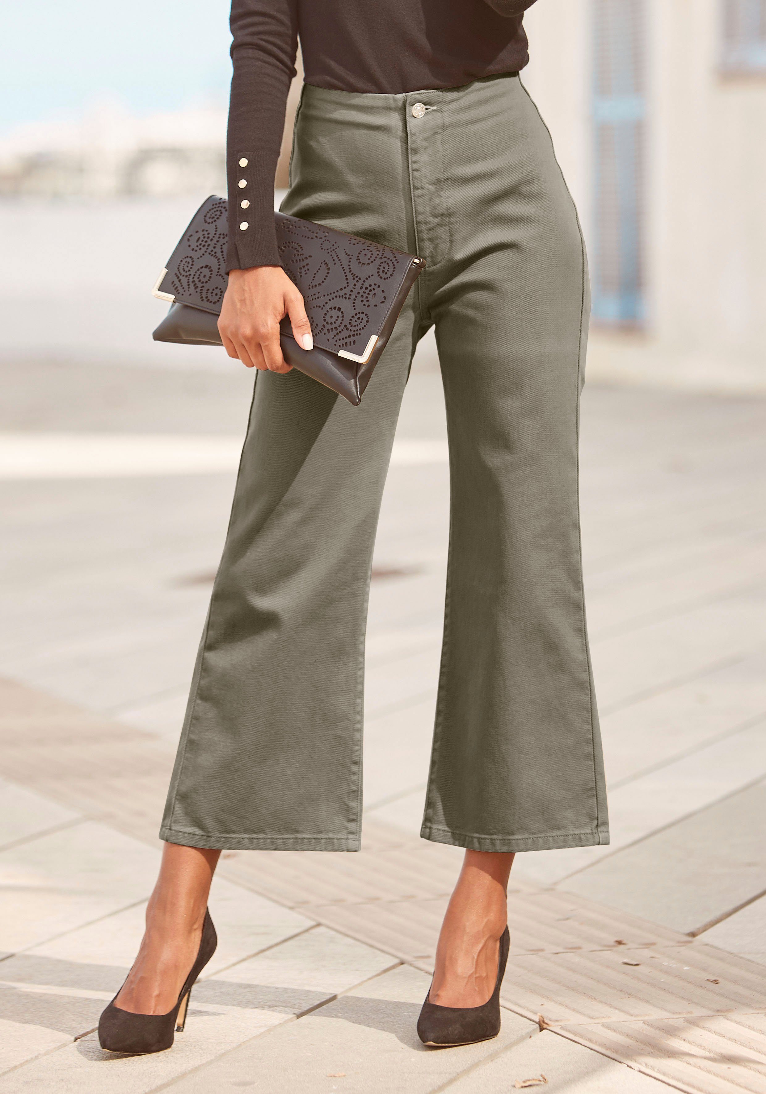 Lascana Wijde jeans in culotte-vorm, high-waist, modieus