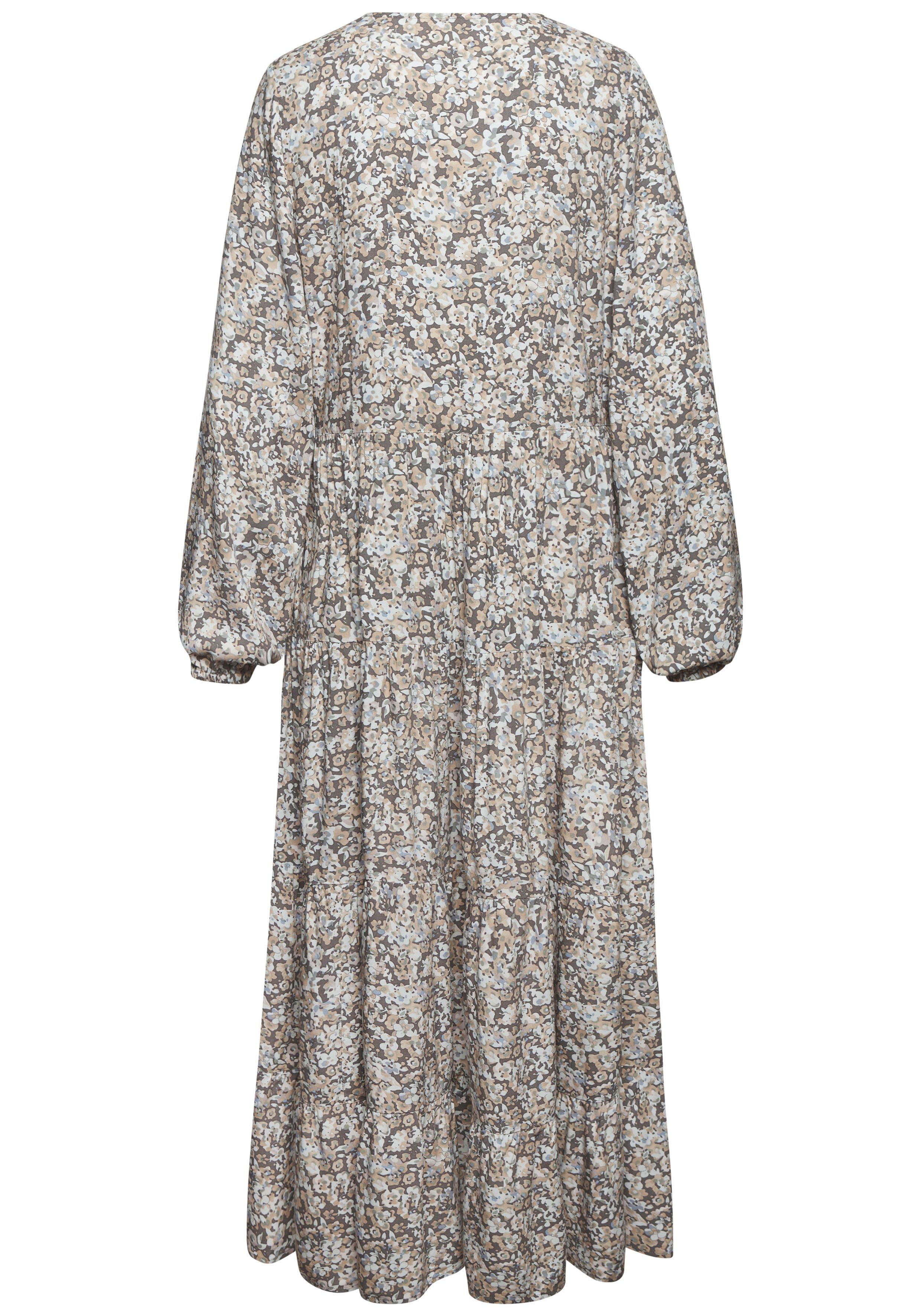 Vivance Maxi-jurk met all-over print en volants, lange mouwen, jurk met print, casual-chic