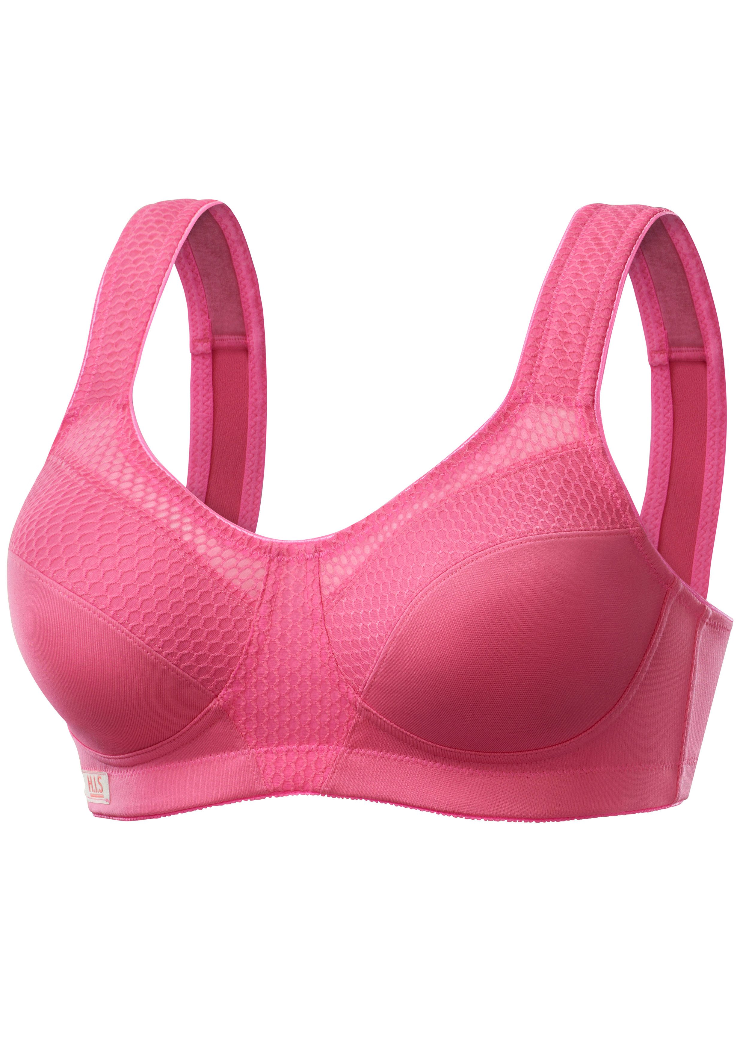H.I.S Sport-bh zonder beugels voor takken van sport met matige belasting sport bh's maat 110 B roze