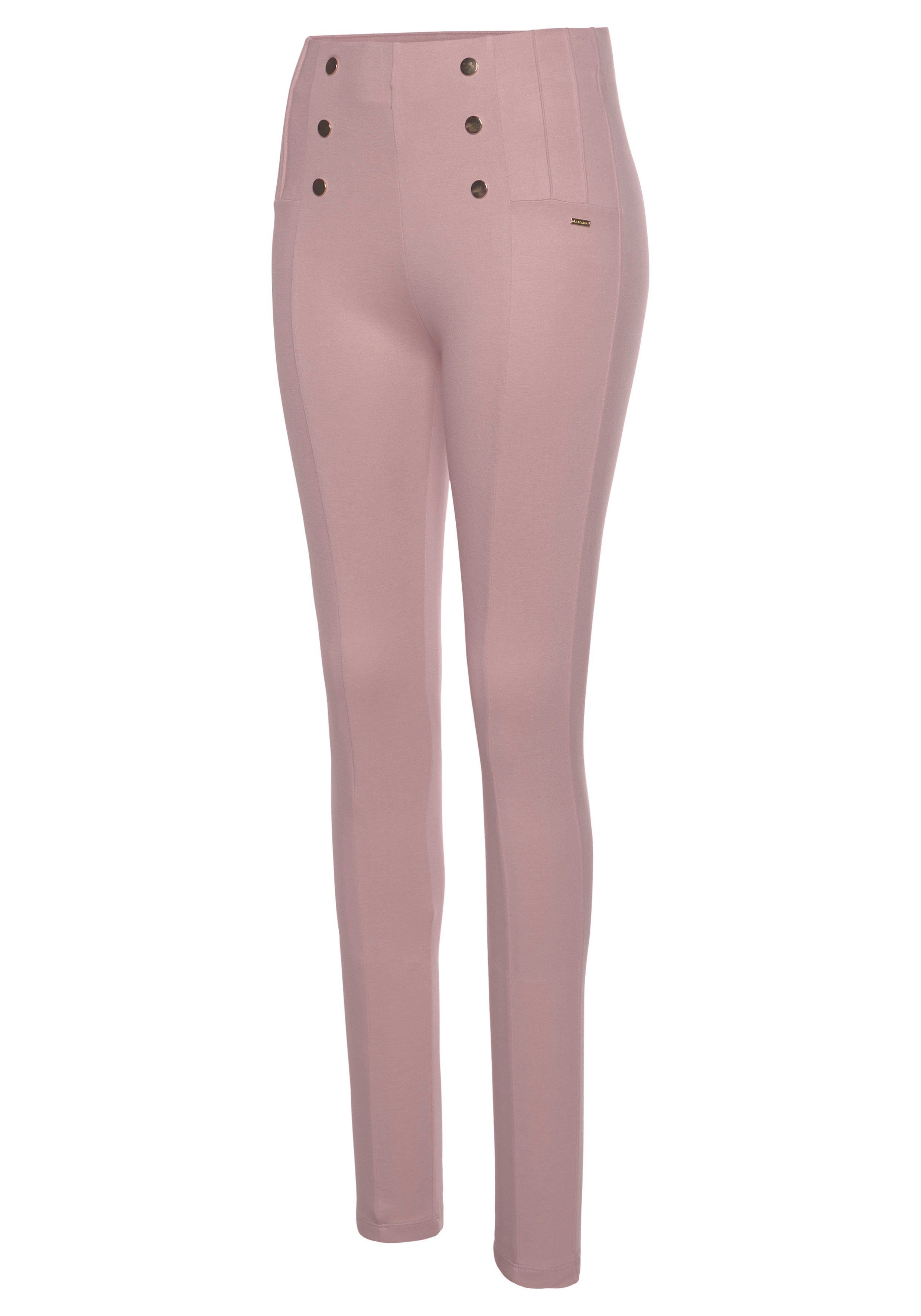 Lascana Highwaist legging met decoratieve knopen