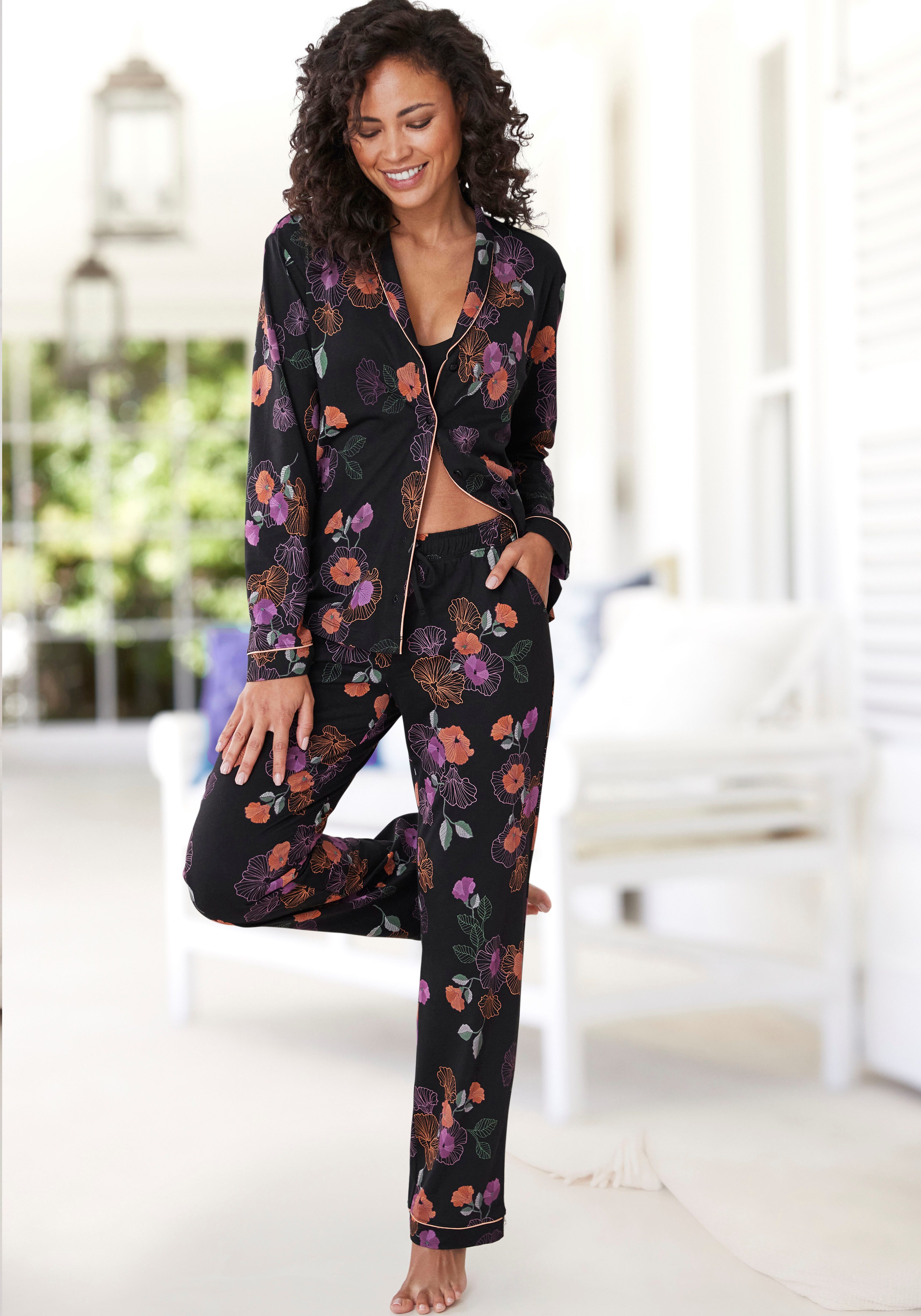 Vivance Dreams Pyjama met bloemdessin (2-delig)