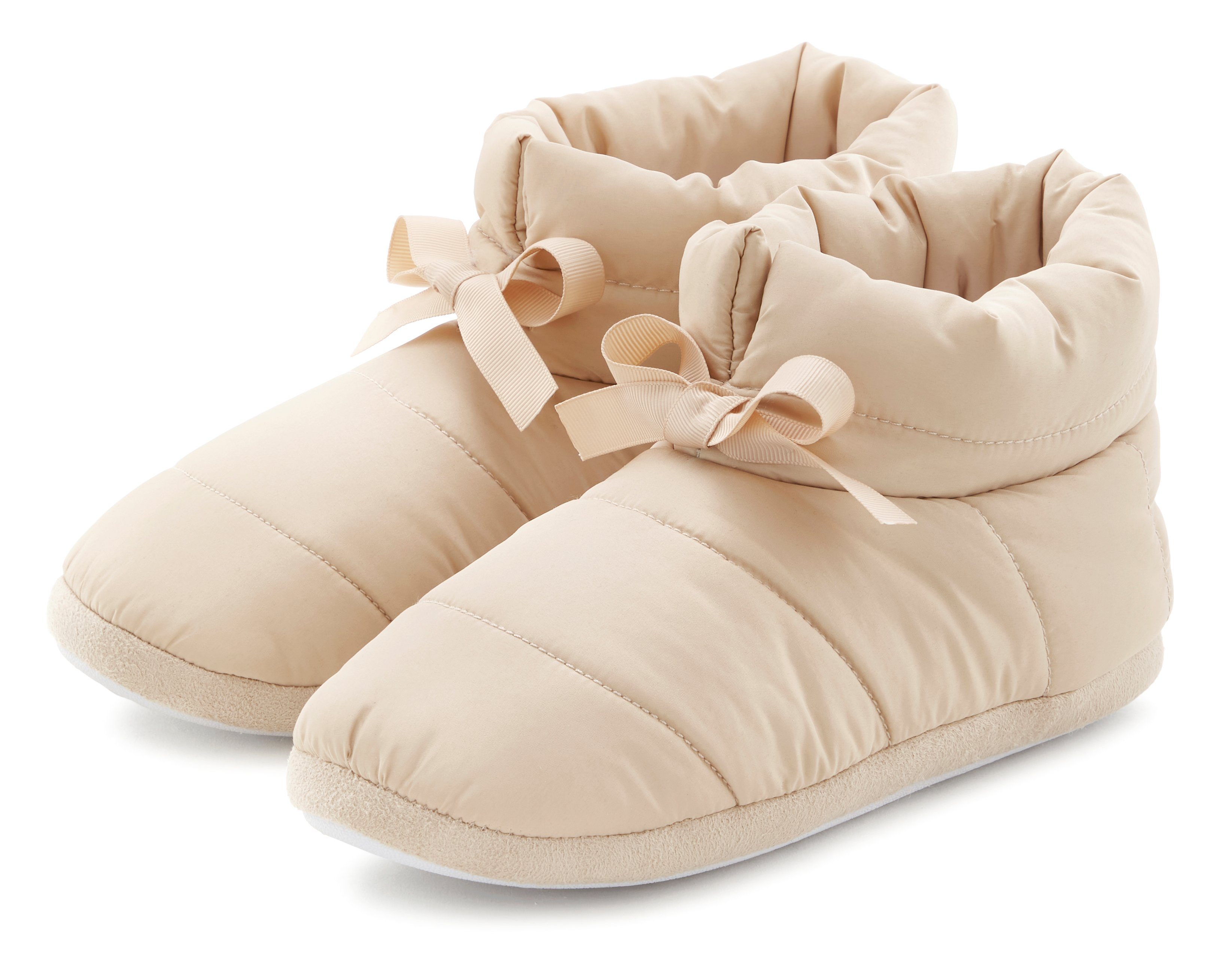 Vivance Pantoffels voor instappen, gestikte look, pluche, slipper, pantoffel vegan