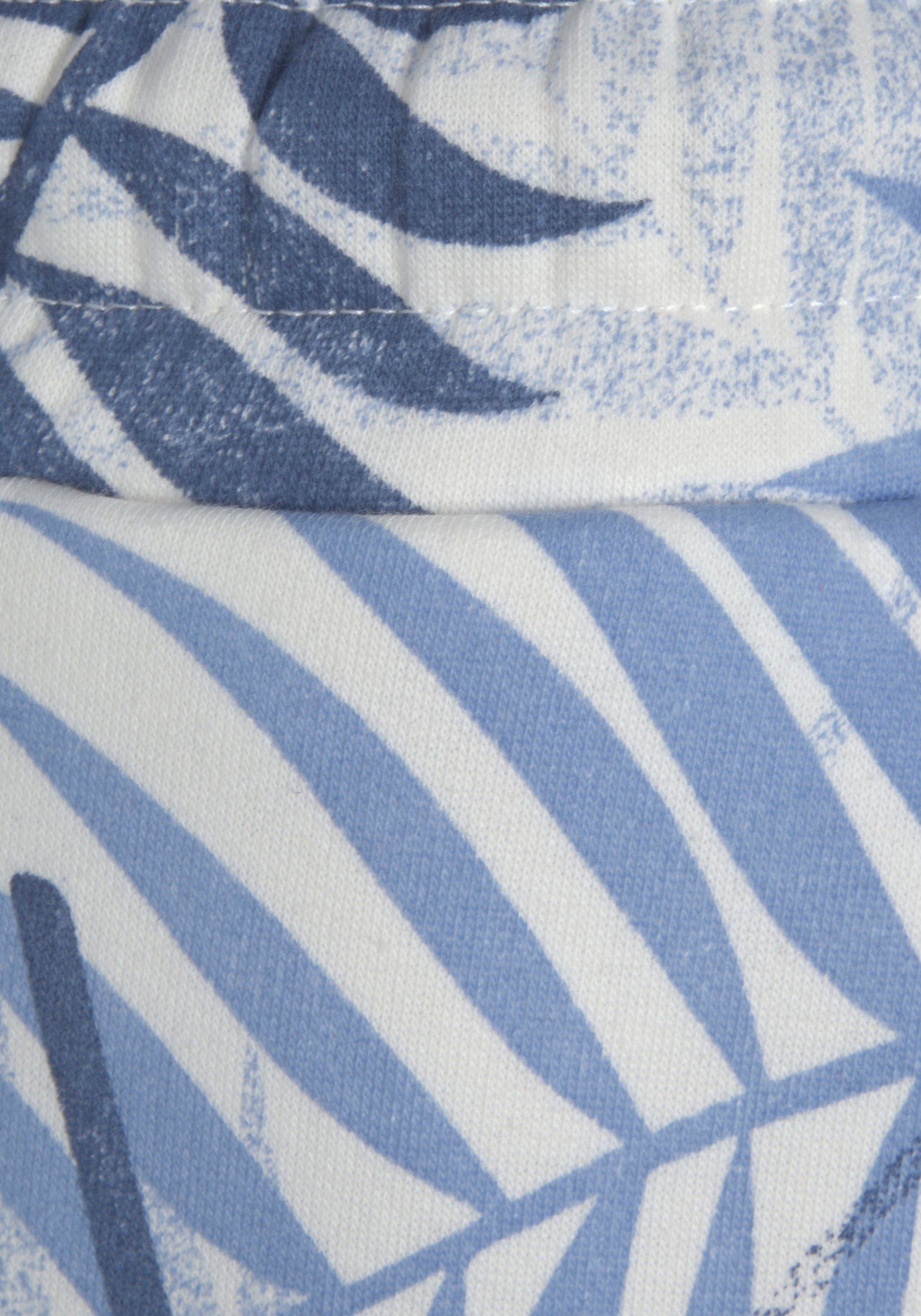 Lascana Sweatshort -lounge shorts Loungebroek met mooie allover-bladerenprint, loungewear (1-delig)