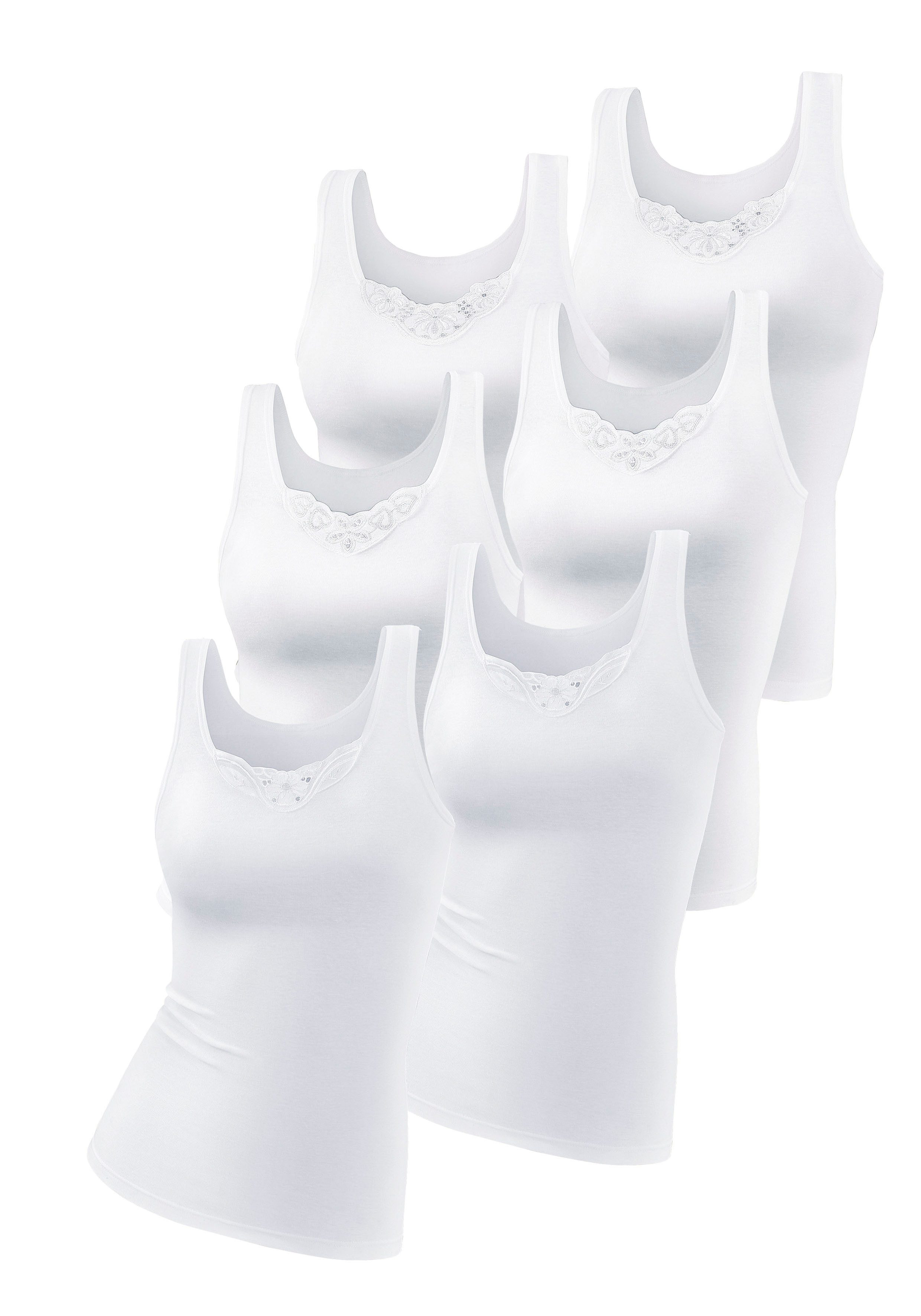 Petite fleur Hemd van pure katoen, tanktop, onderhemd (6 stuks, Set van 6)