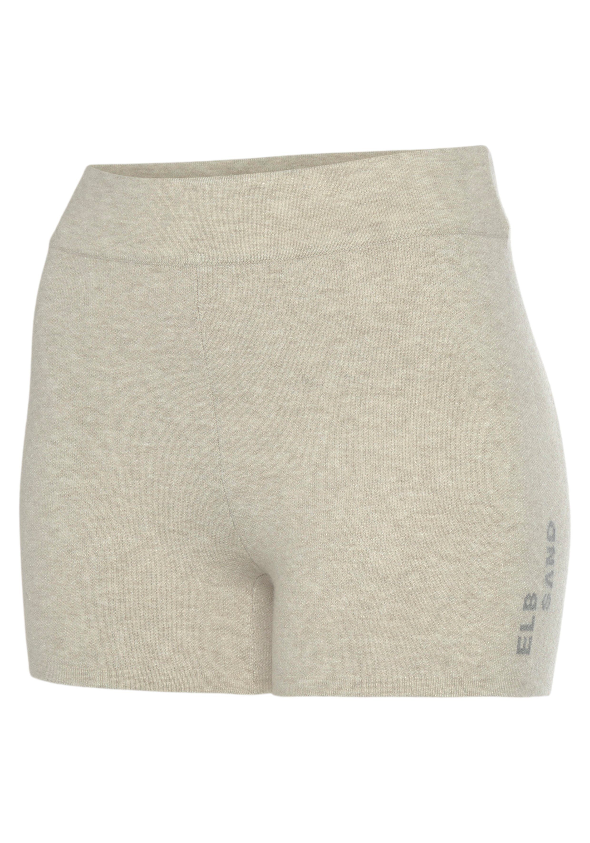 Elbsand Tricotbroek Korte broek van hoogwaardig breiwerk, met logostiksel, loungewear