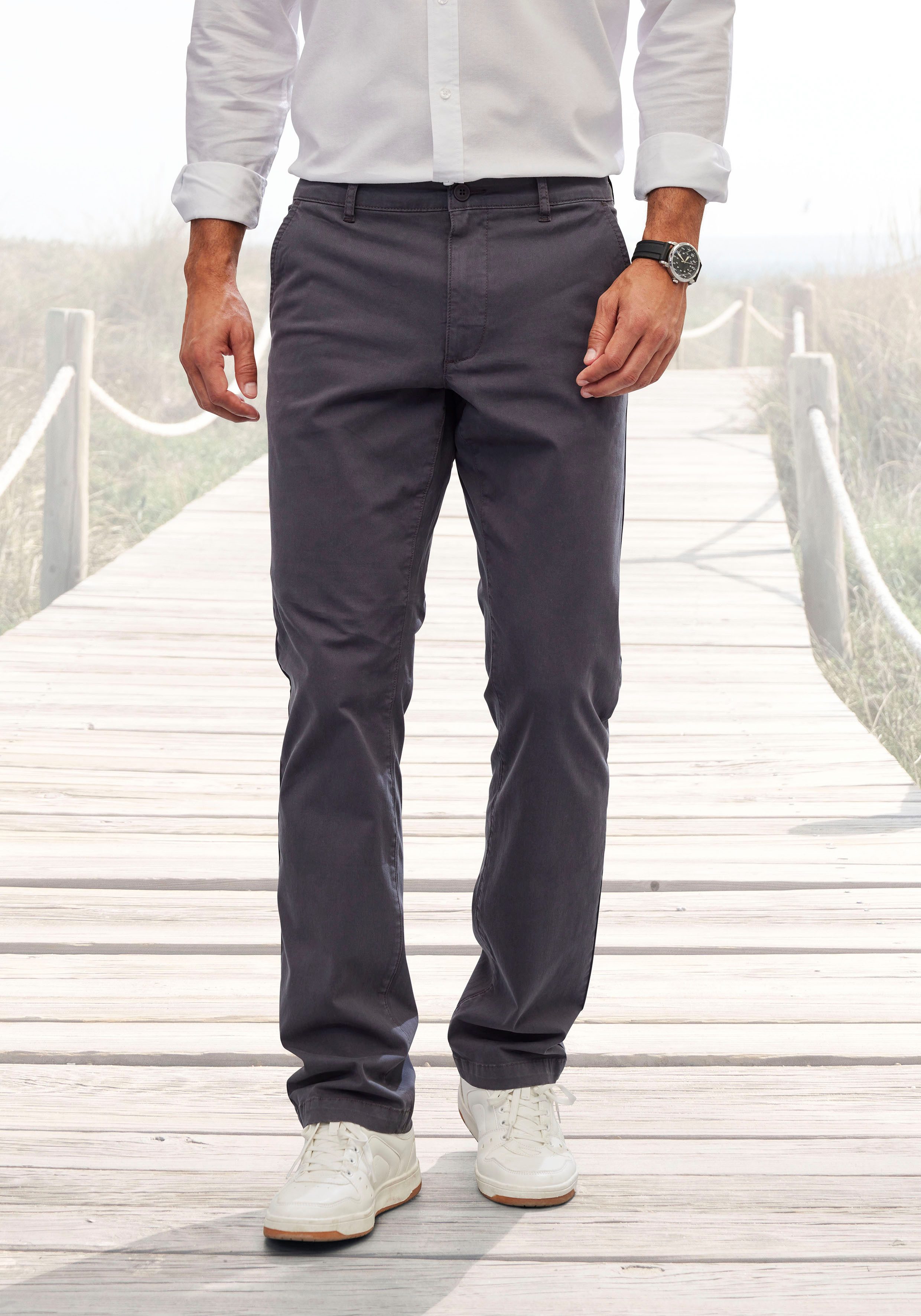 H.I.S Chino Straight fit elastische katoenkwaliteit