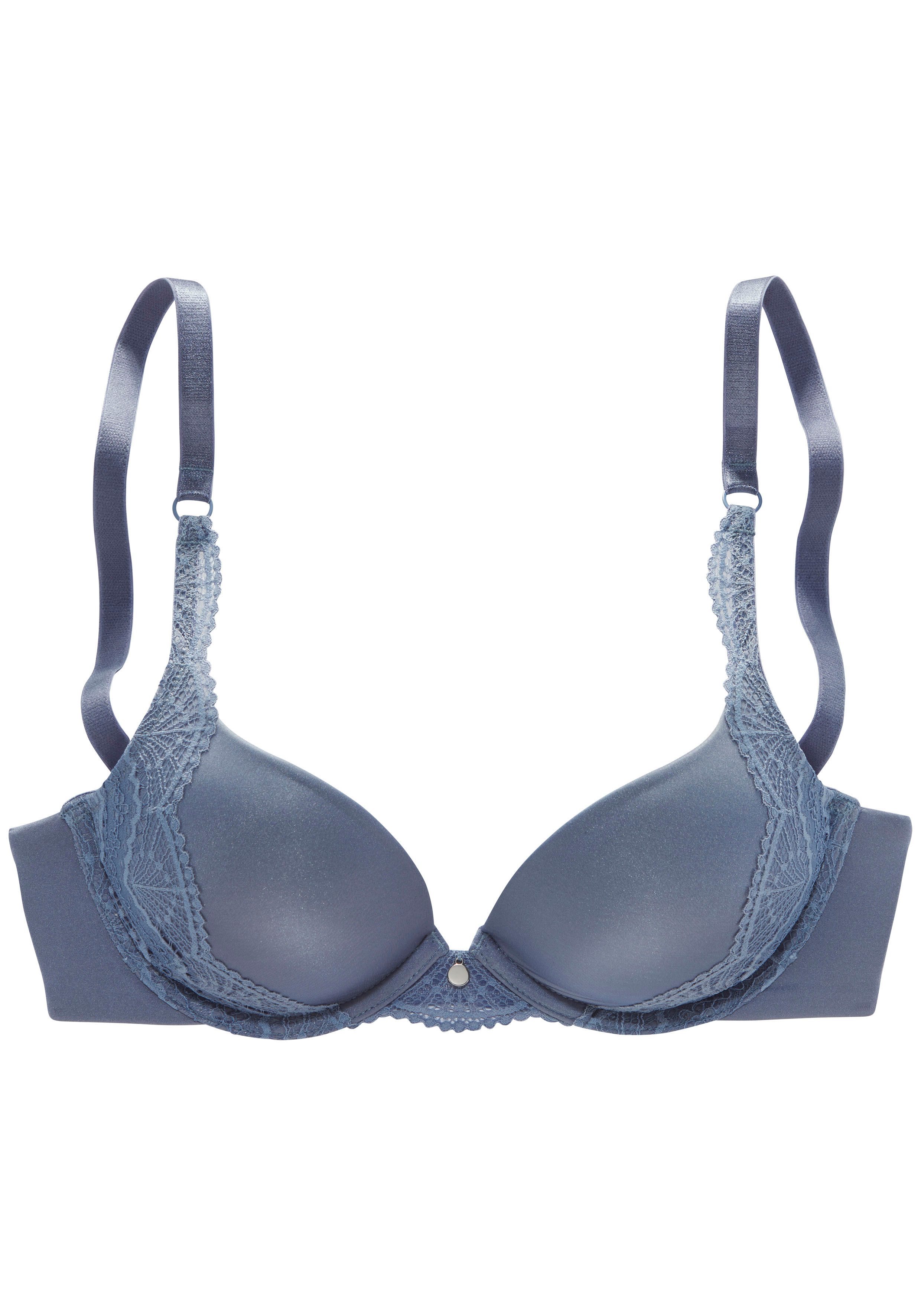 s.Oliver RED LABEL Beachwear Push-up-bh Pauline met fijne kant aan de zijkant van de cup en modieus accessoire, lingerie