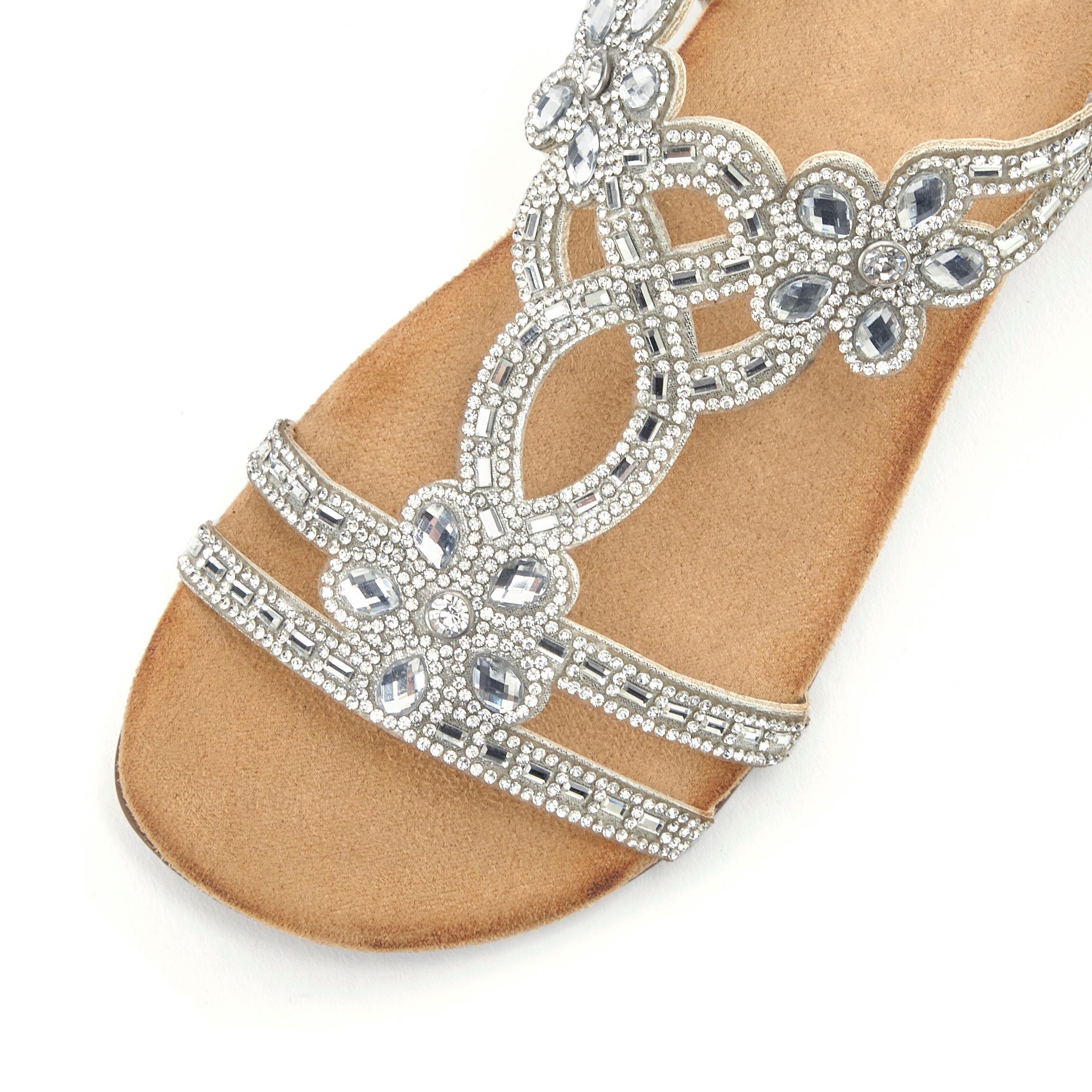 Vivance Sandalen Zomerschoen Sandalette, zomerschoen met elastische banden & glittersteentjes VEGAN