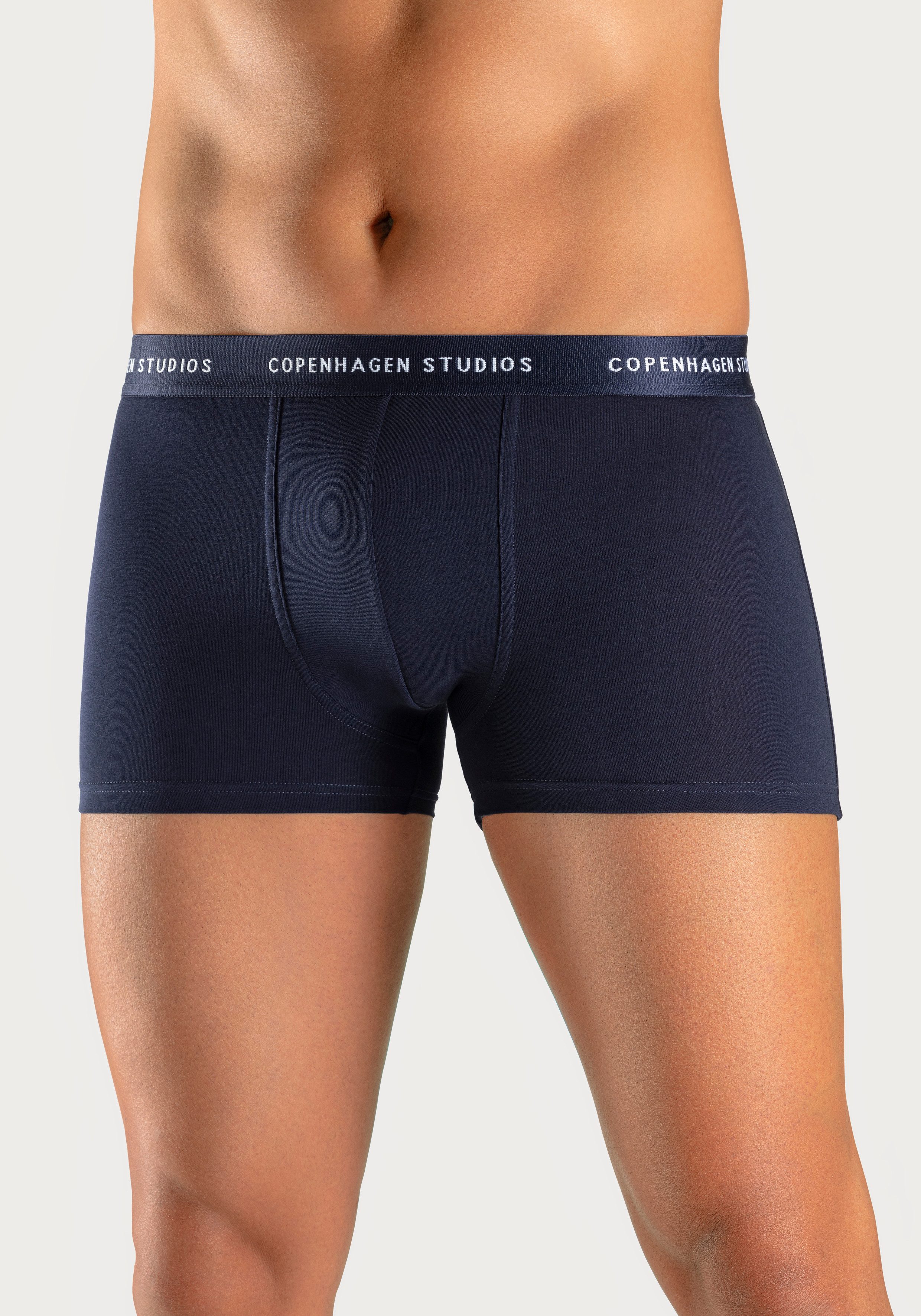 Copenhagen Studios Boxershort voor heren met gekleurde logo-tailleband (3 stuks)