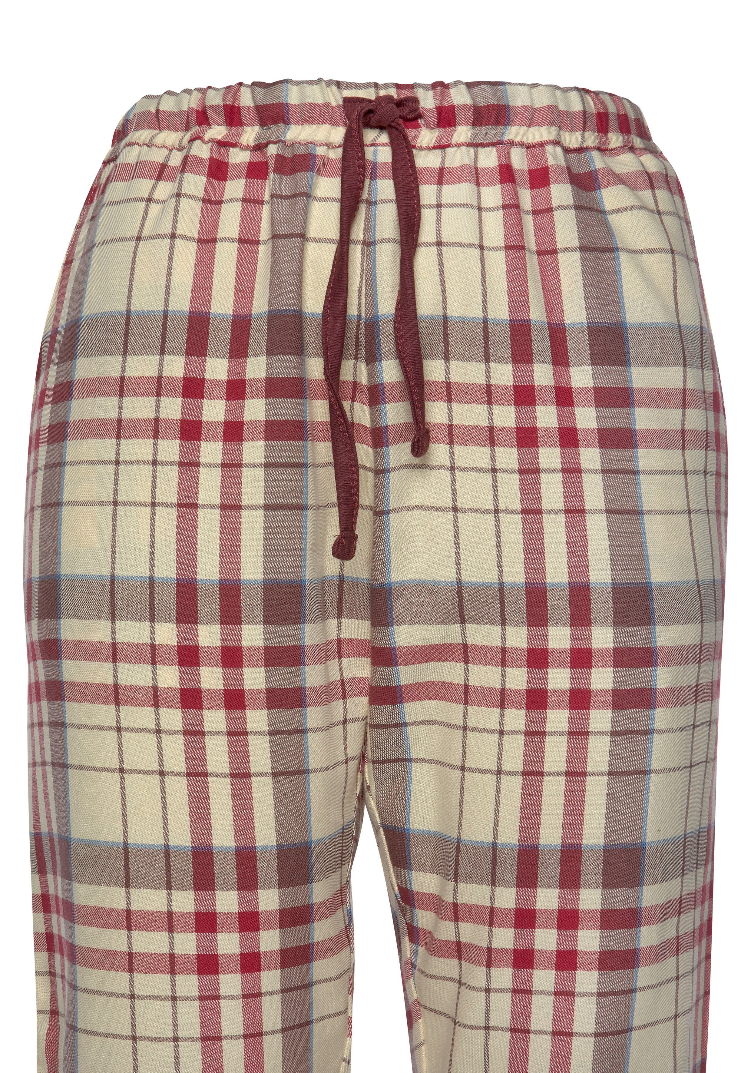 H.I.S Pyjama van flanel met alover ruitpatroon (set, 2-delig)