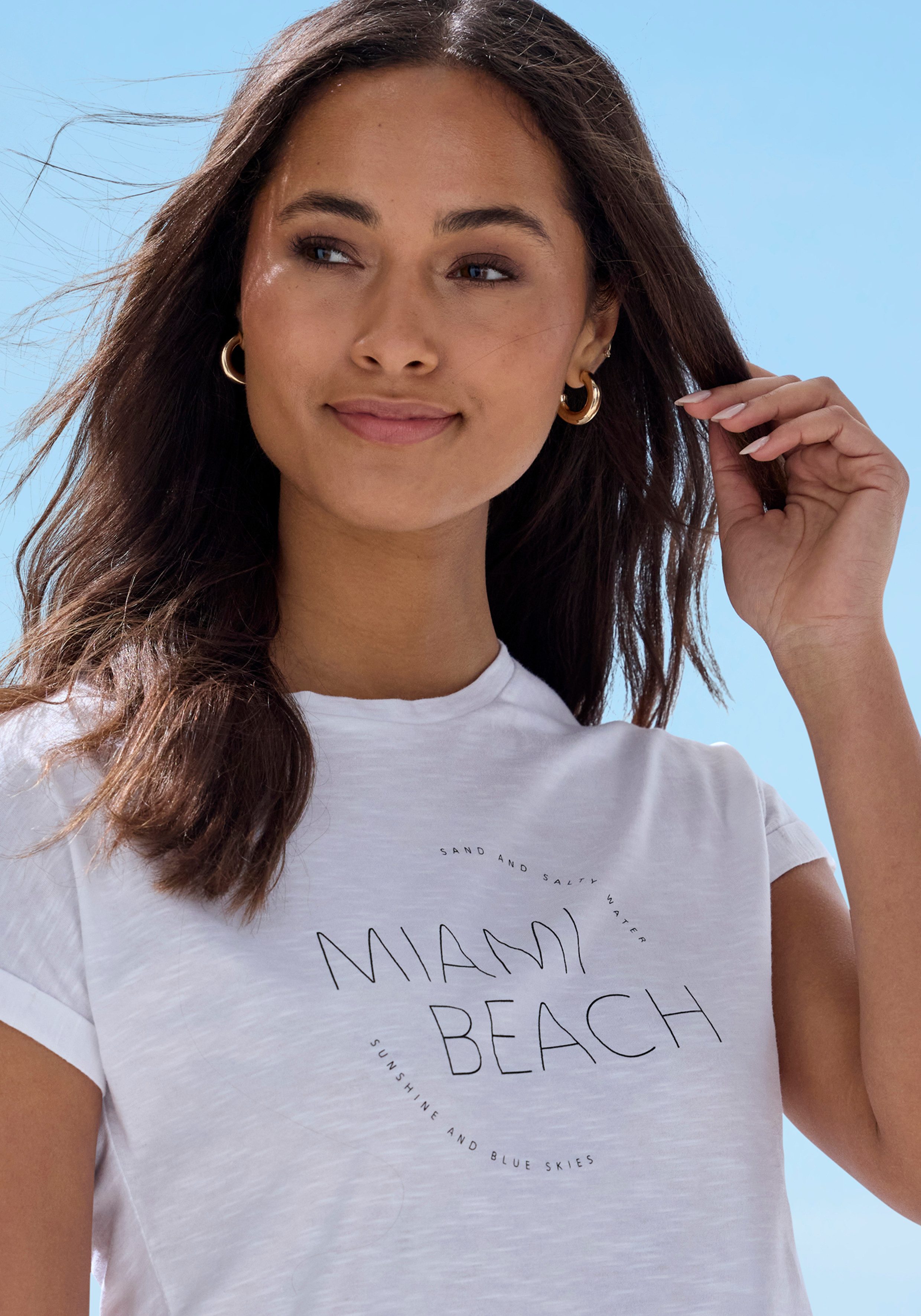 Vivance T-shirt Met modieuze frontprint in een zachte katoenkwaliteit
