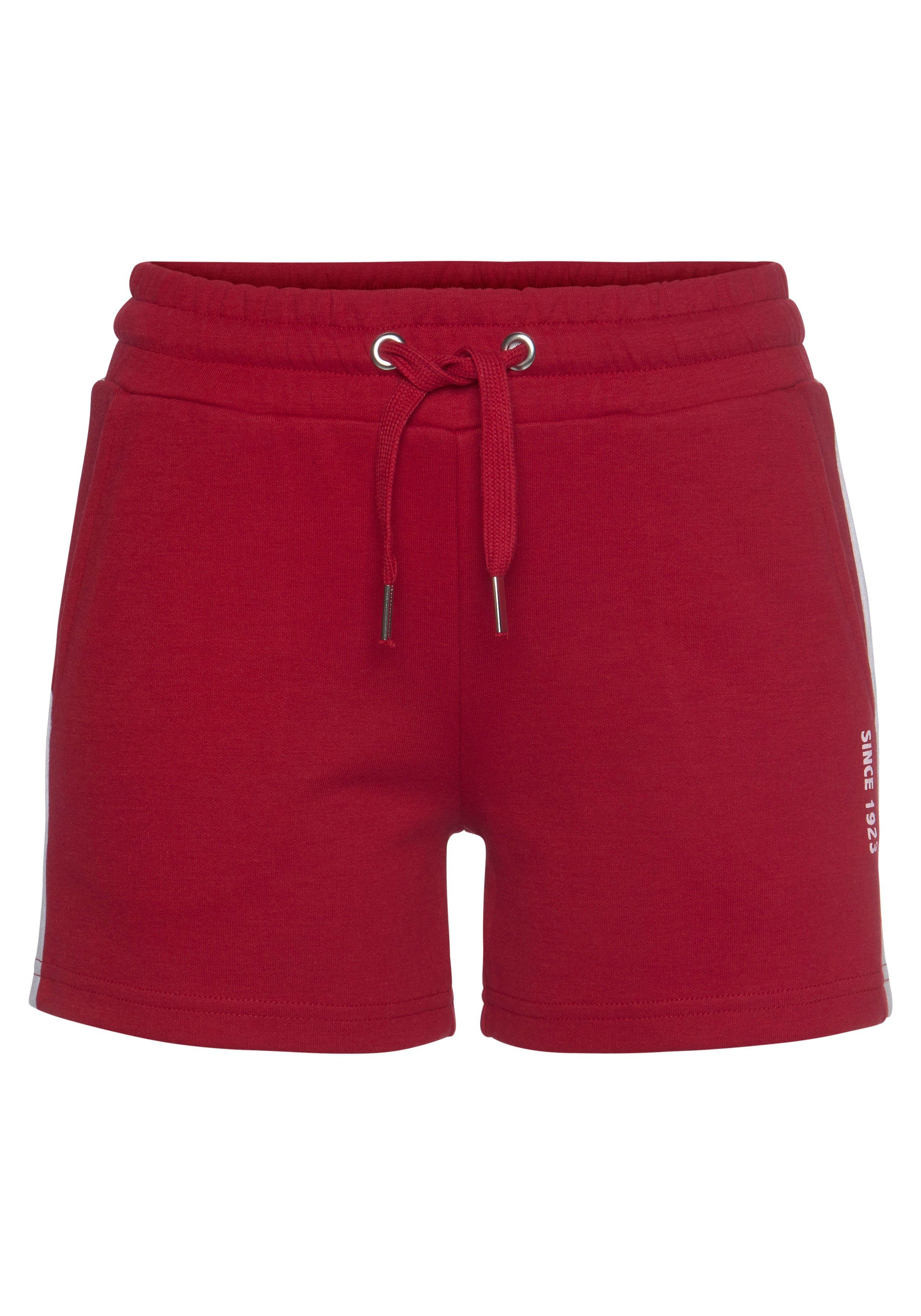 H.I.S Short met witte strepen opzij en logoprint