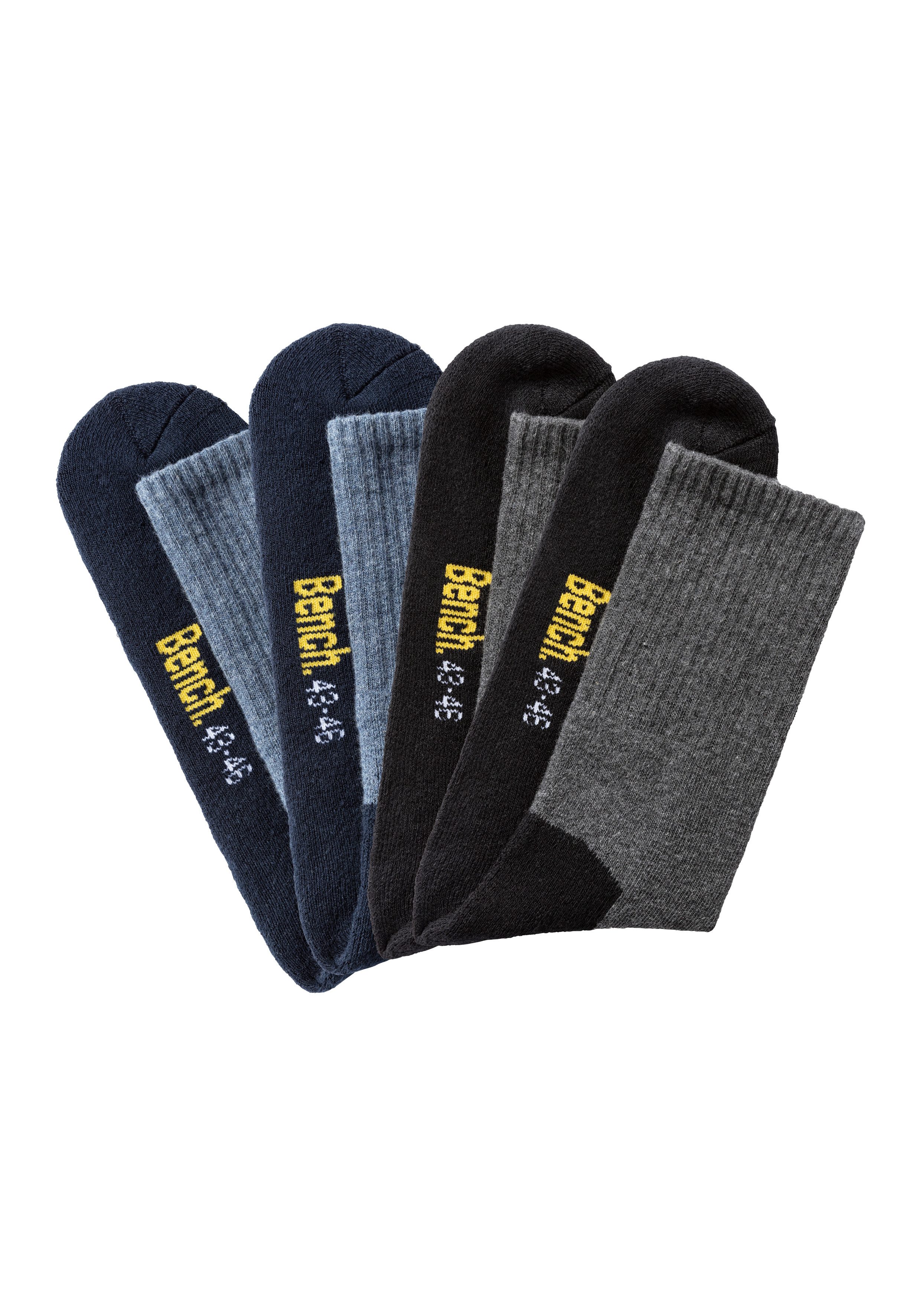 Bench. Tennissokken met voetfrotté (set, 4 paar) heren maat 43-46 blauw