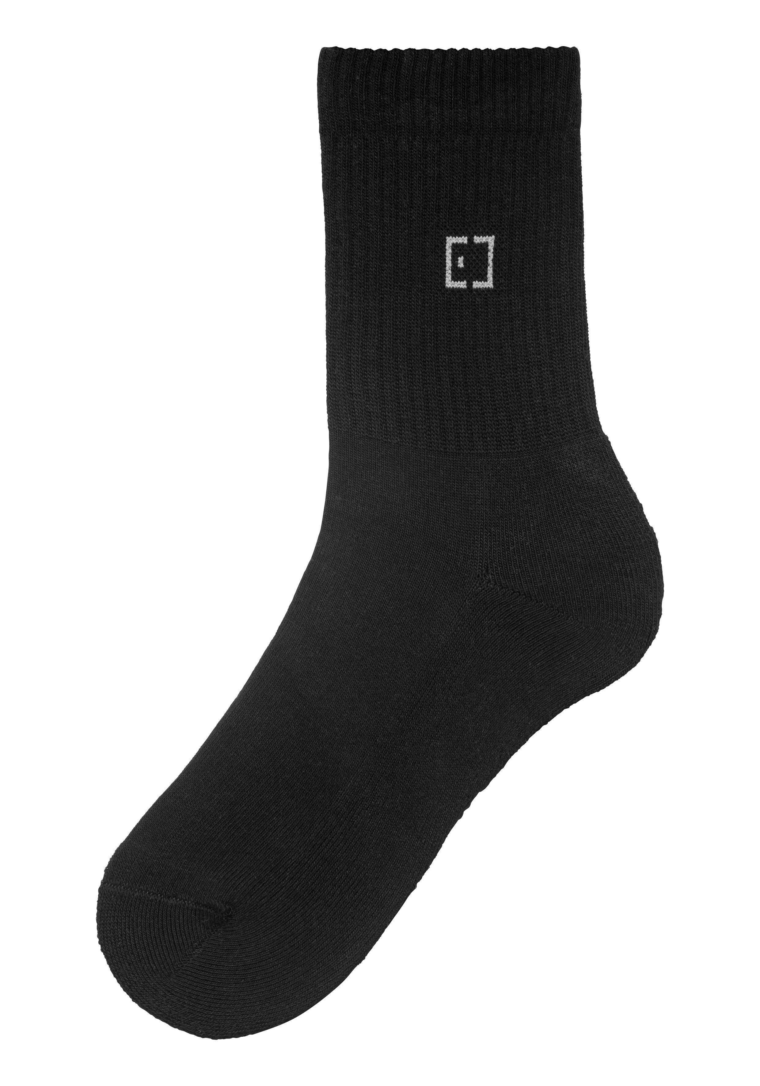 Elbsand Sokken met frotté en gebreid merklogo (set, 3 paar)