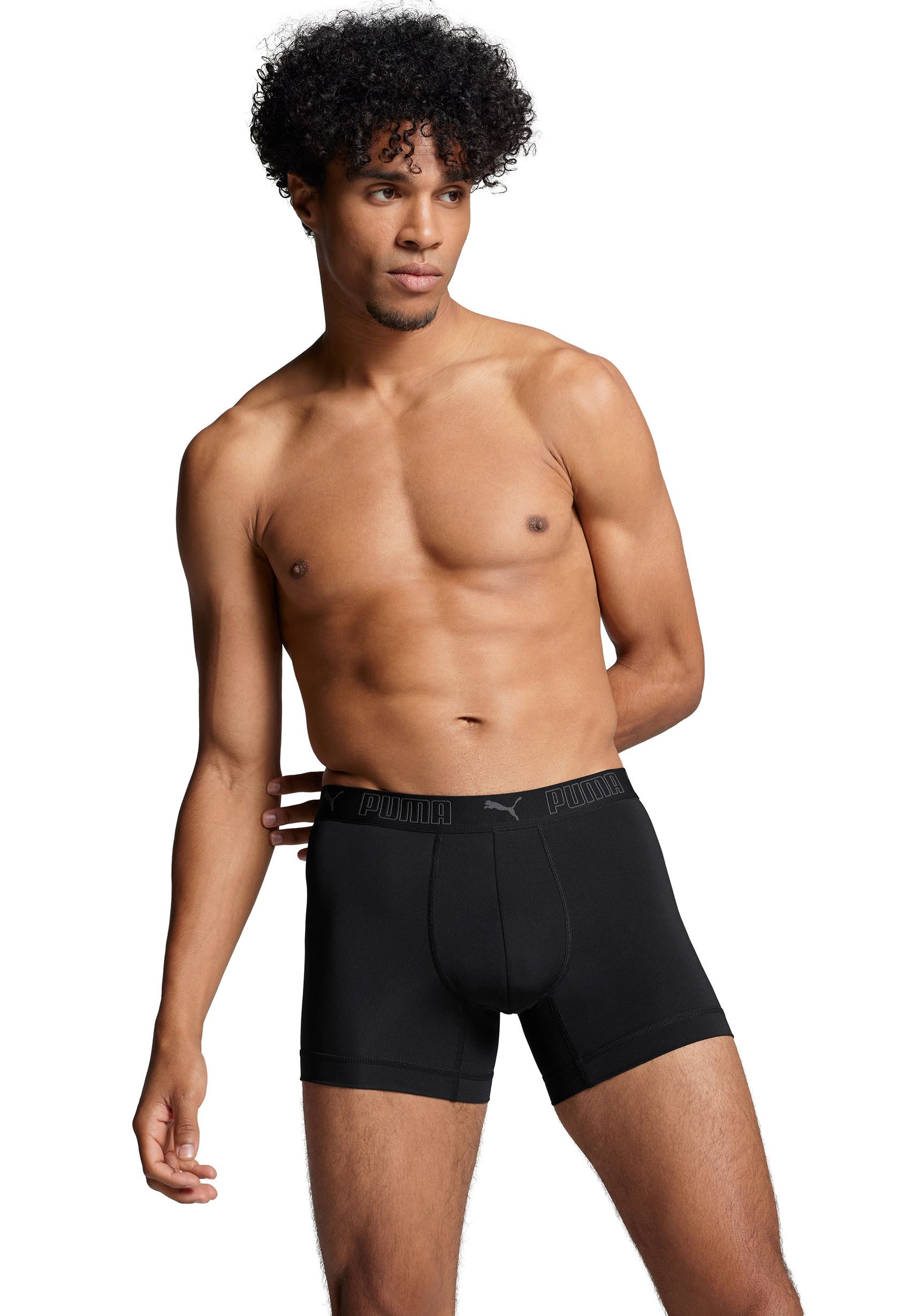 PUMA Boxershort PUMA MEN SPORT MICROFIBER BOXERS 2P (2 stuks, Set van 2) heren maat S zwart