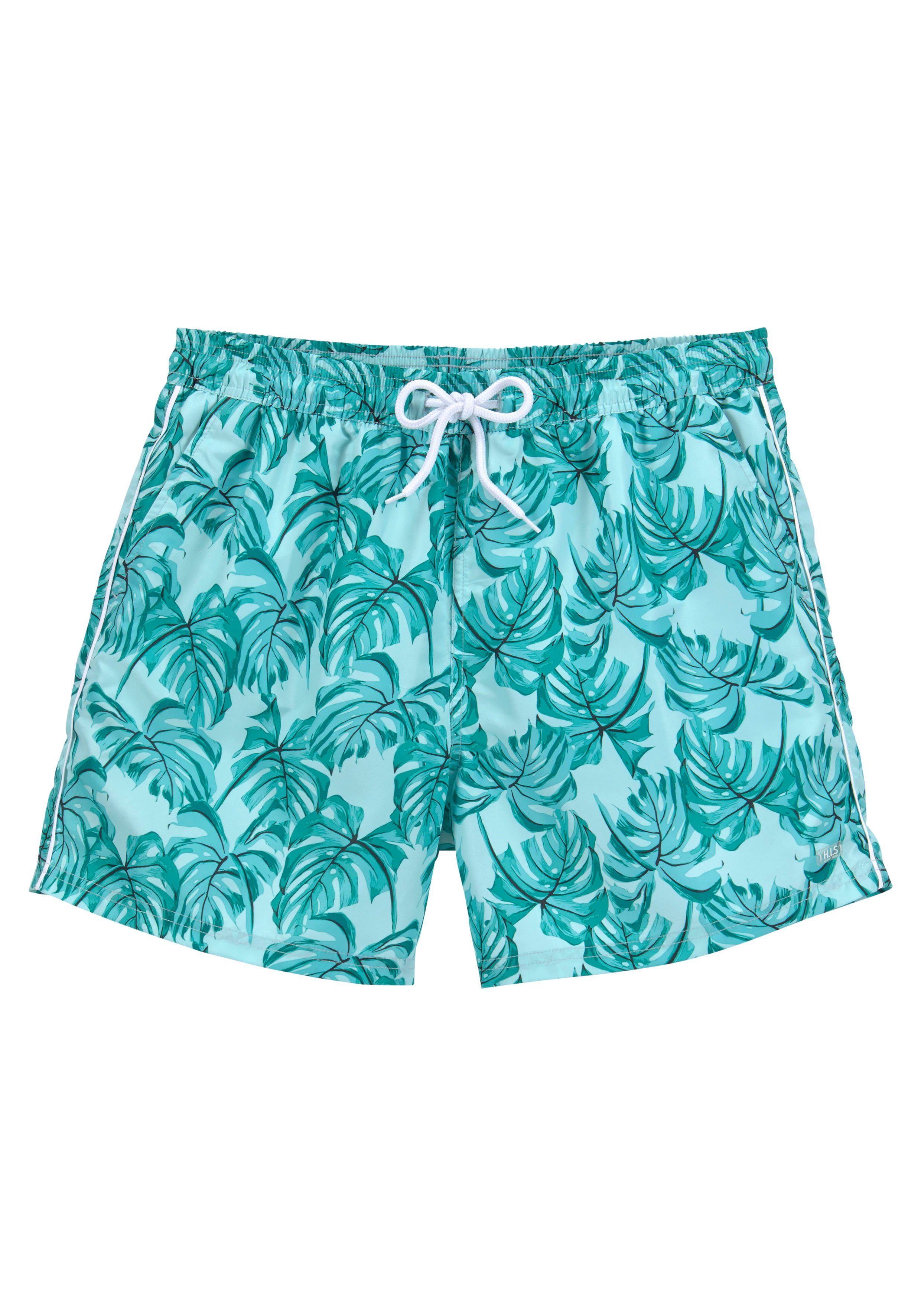 H.I.S Zwemshort met modieuze print heren blauw