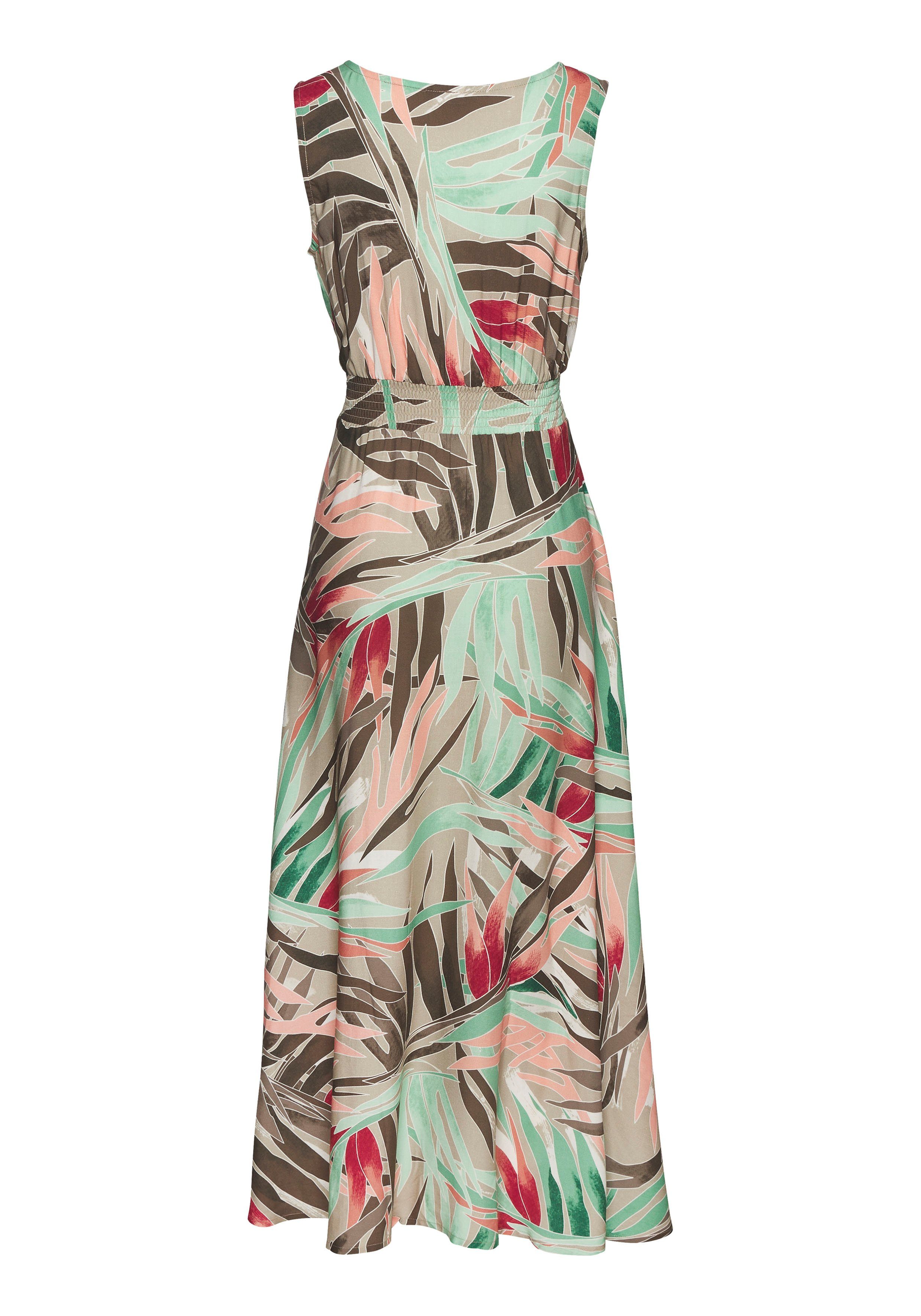 Vivance Maxi-jurk van geweven viscose, lange zomerjurk met aloverprint