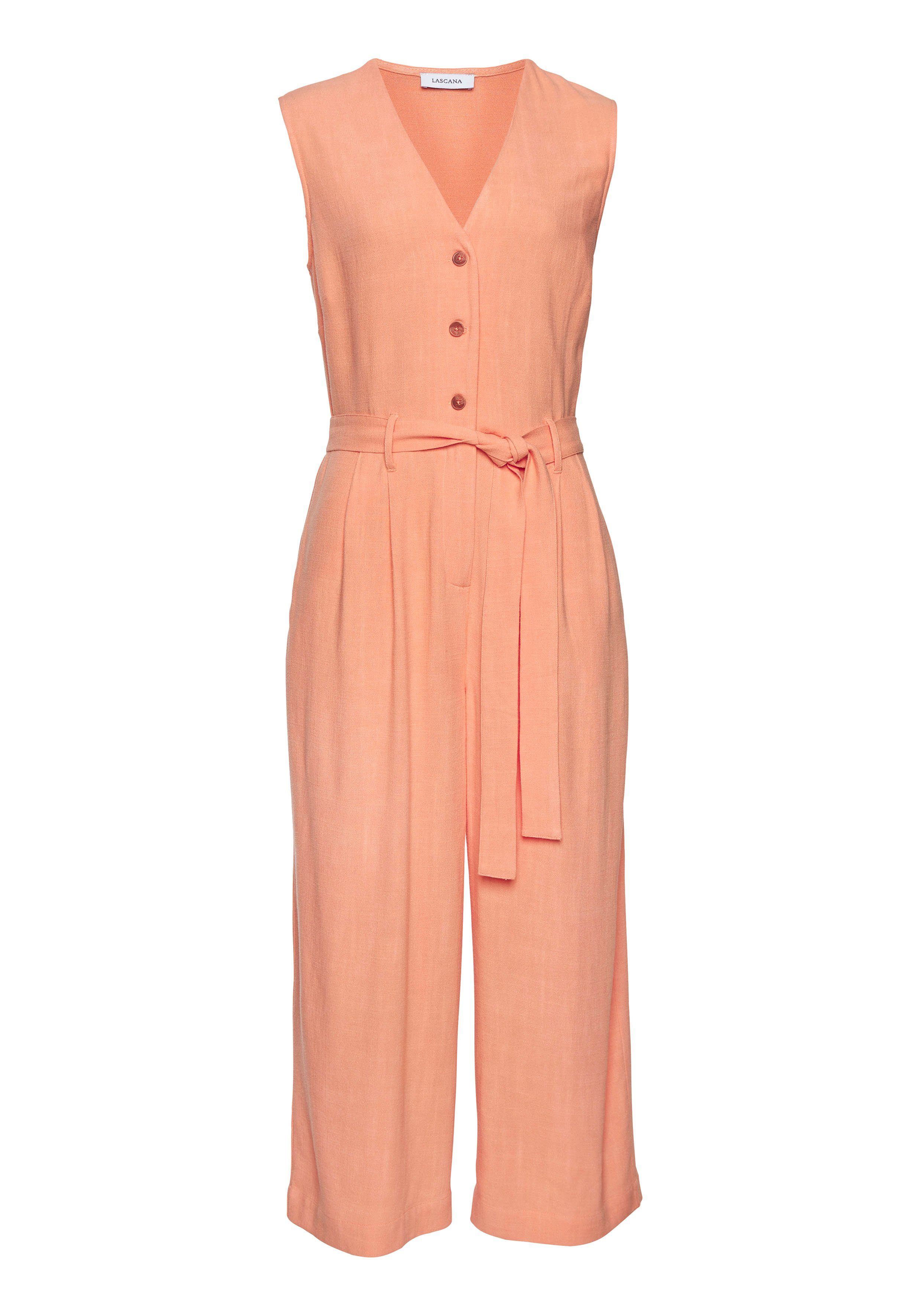 Lascana Jumpsuit en zakken, zomerse jumpsuit, casual-chic (Met een bindceintuur)