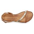 lascana sandalen van leer met glitterdetails bruin