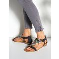 lascana sandaaltjes met kleine sleehak in festival-look veganistisch zwart