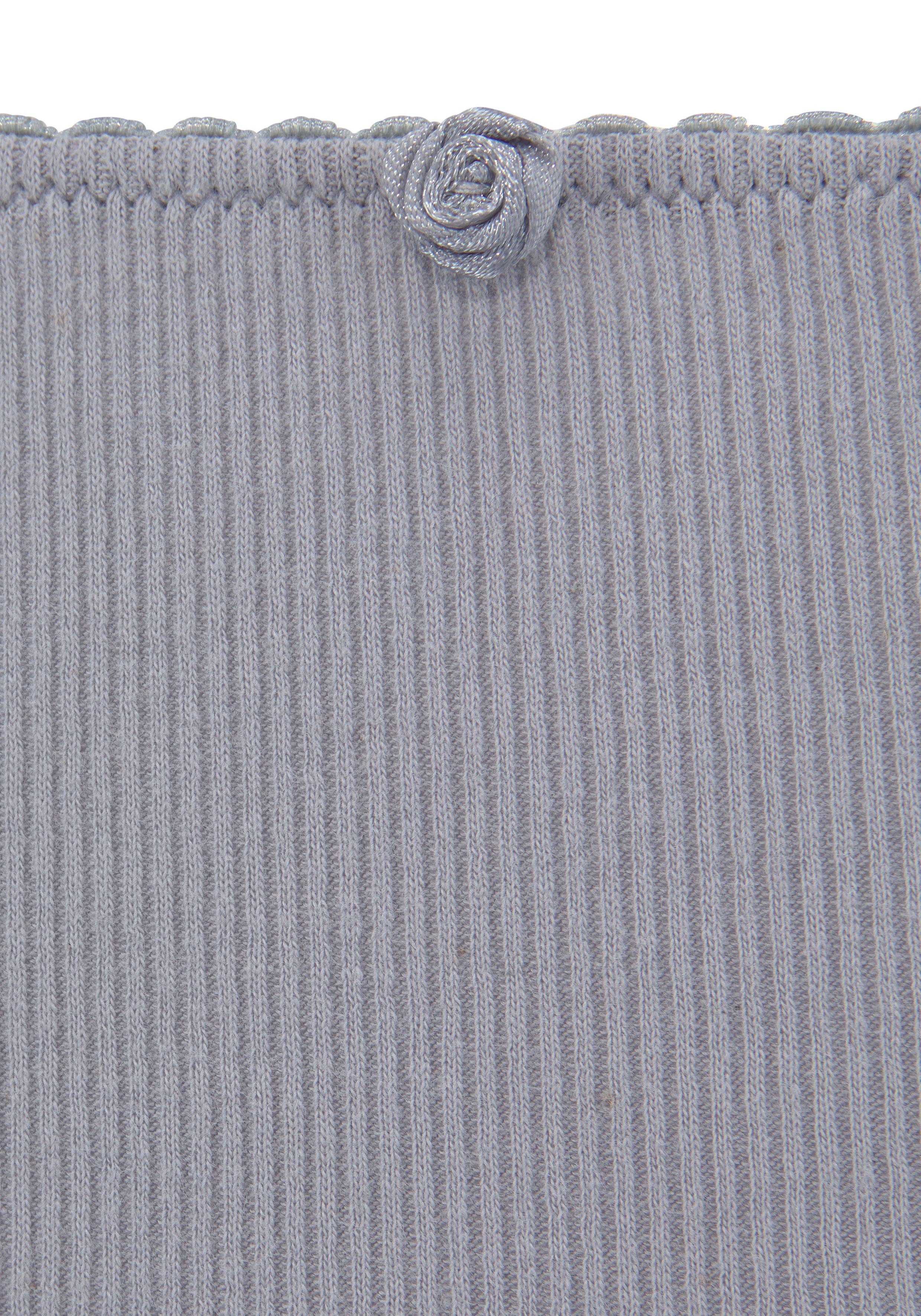 Vivance Hipster van zachte en elastische ribstof, met delicate roosjes vooraan (3 stuks)