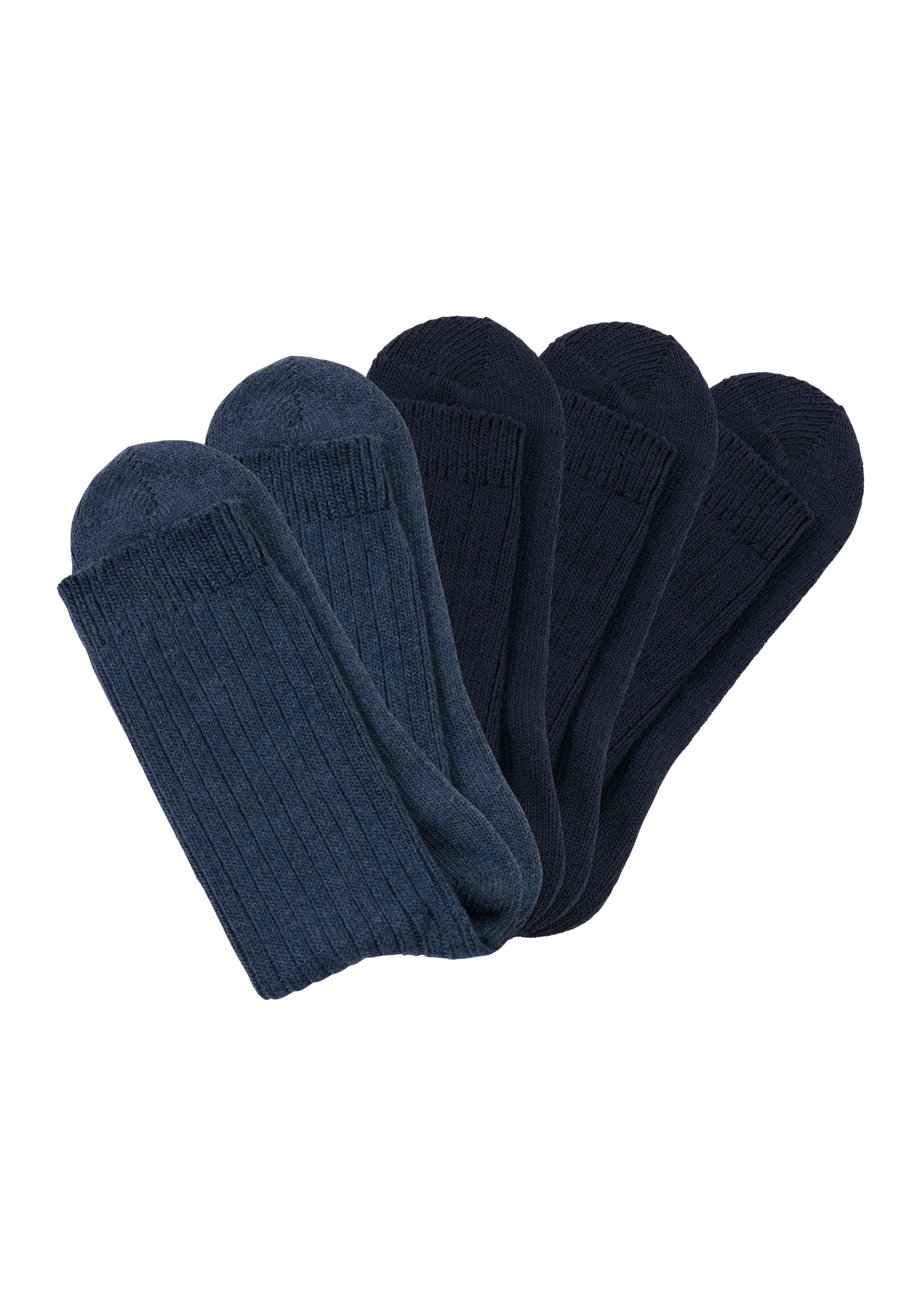 H.I.S Werksokken bijzonder grof gebreid (set, 5 paar) heren maat 39-42 blauw