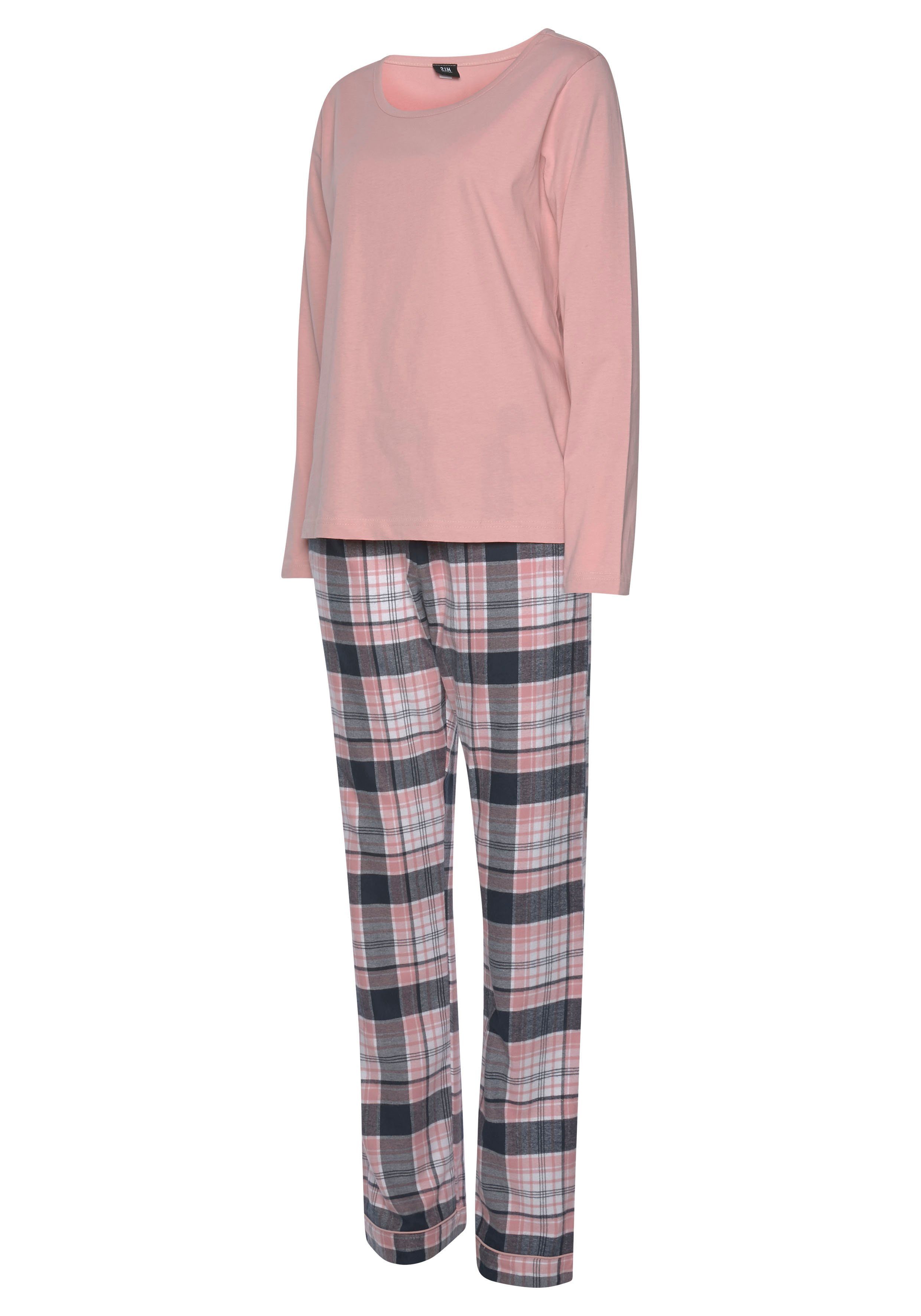 H.I.S Pyjama met geruite pyjamabroek (2-delig, 1 stuk)