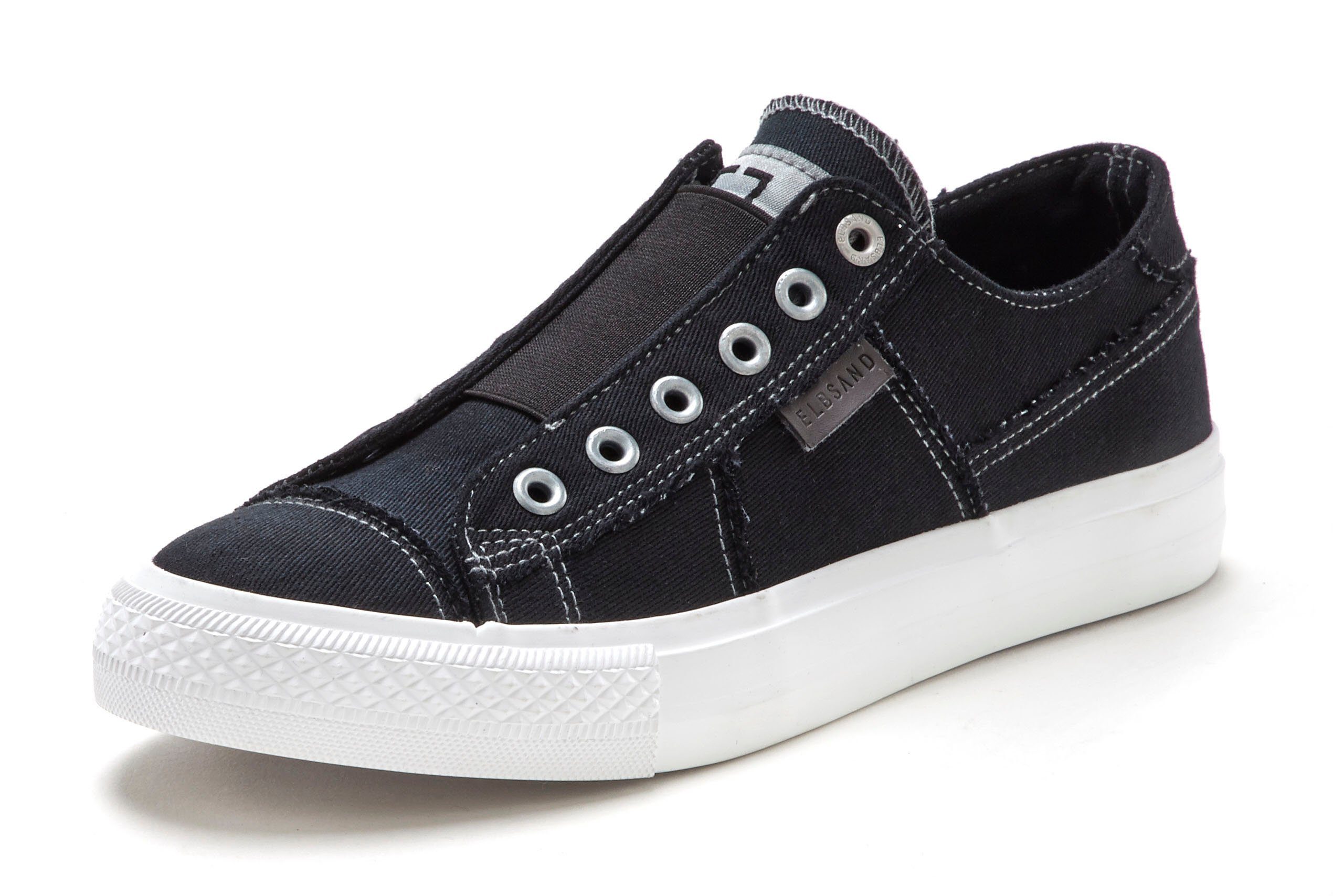 Elbsand Slip-on sneakers uit textiel, comfortabele elastische inzet, lage schoen, casual schoen, slipper