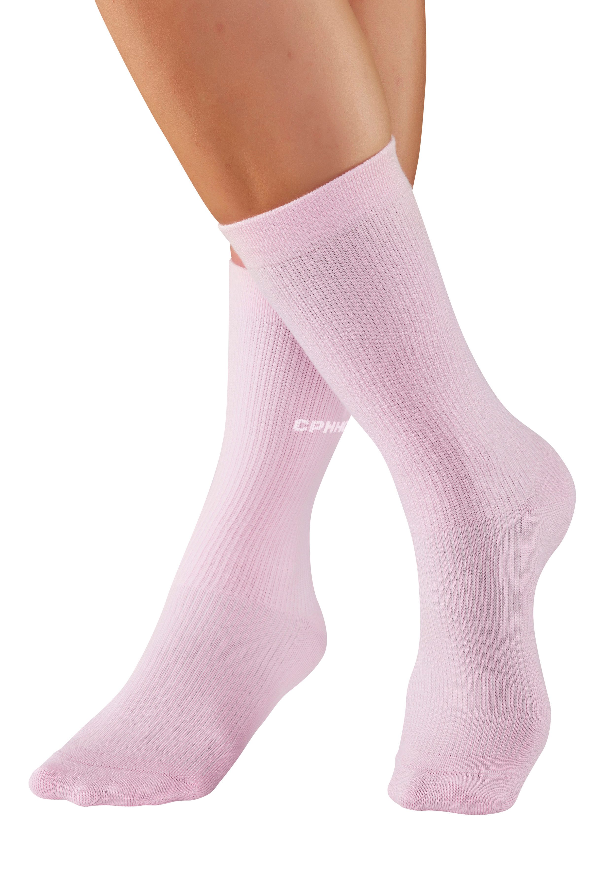 Copenhagen Studios Basic sokken met ribstructuur en borduursel (set, 3 paar)