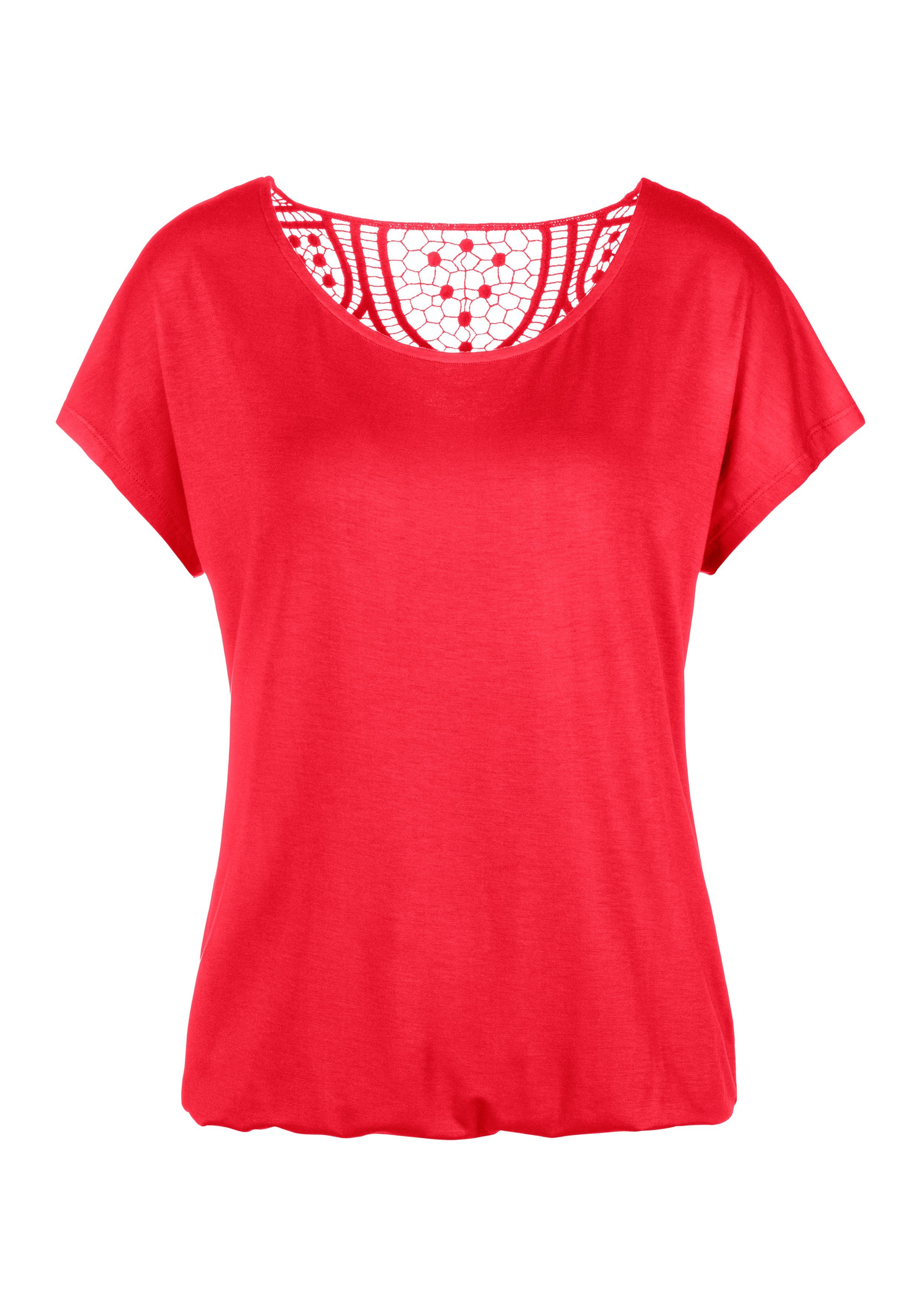 Vivance Shirt met korte mouwen Met haakwerk aan de achterkant shirts maat 44/46 rood