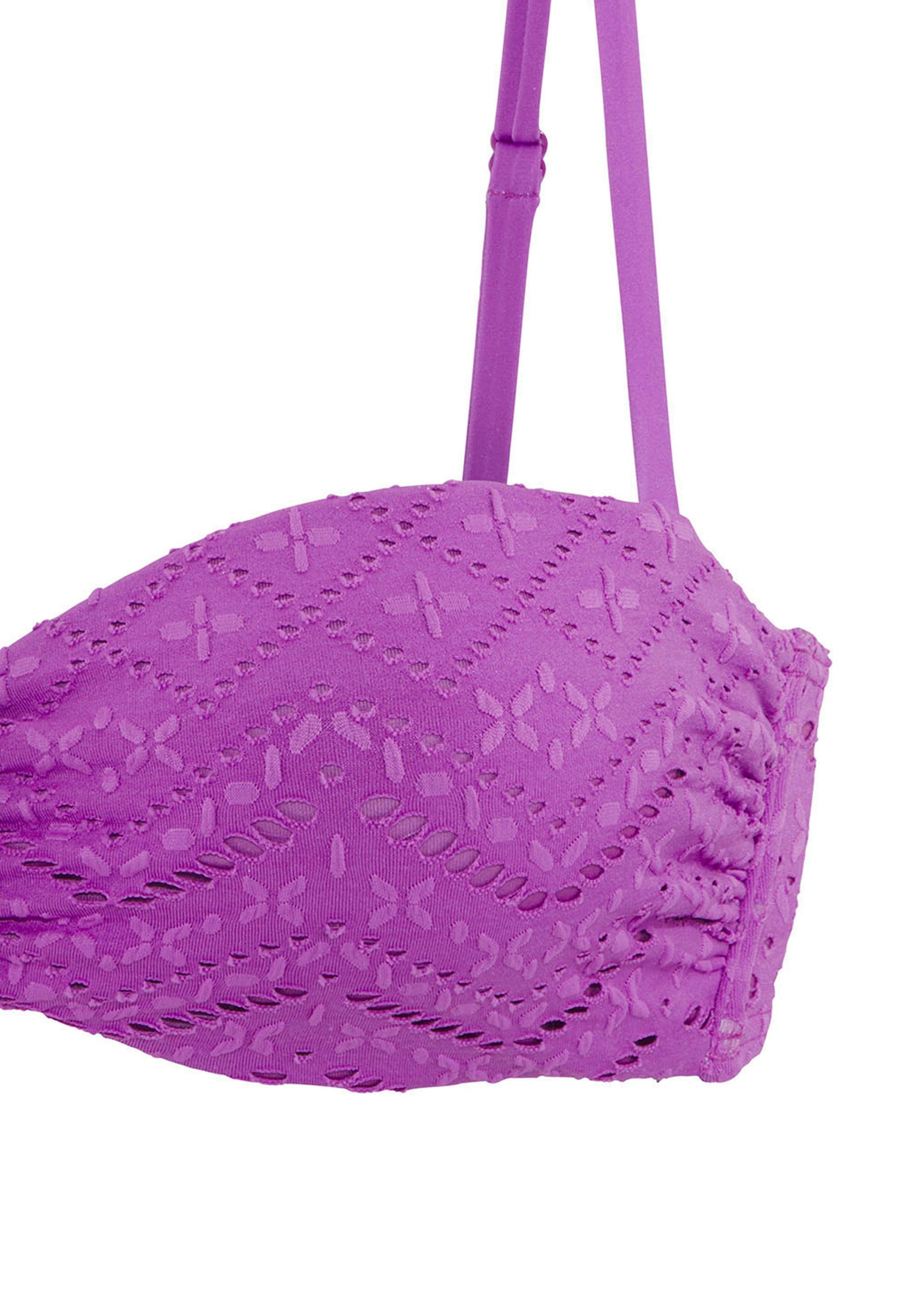 Lascana Beugelbandeau bikinitop Omara met broderie anglaise