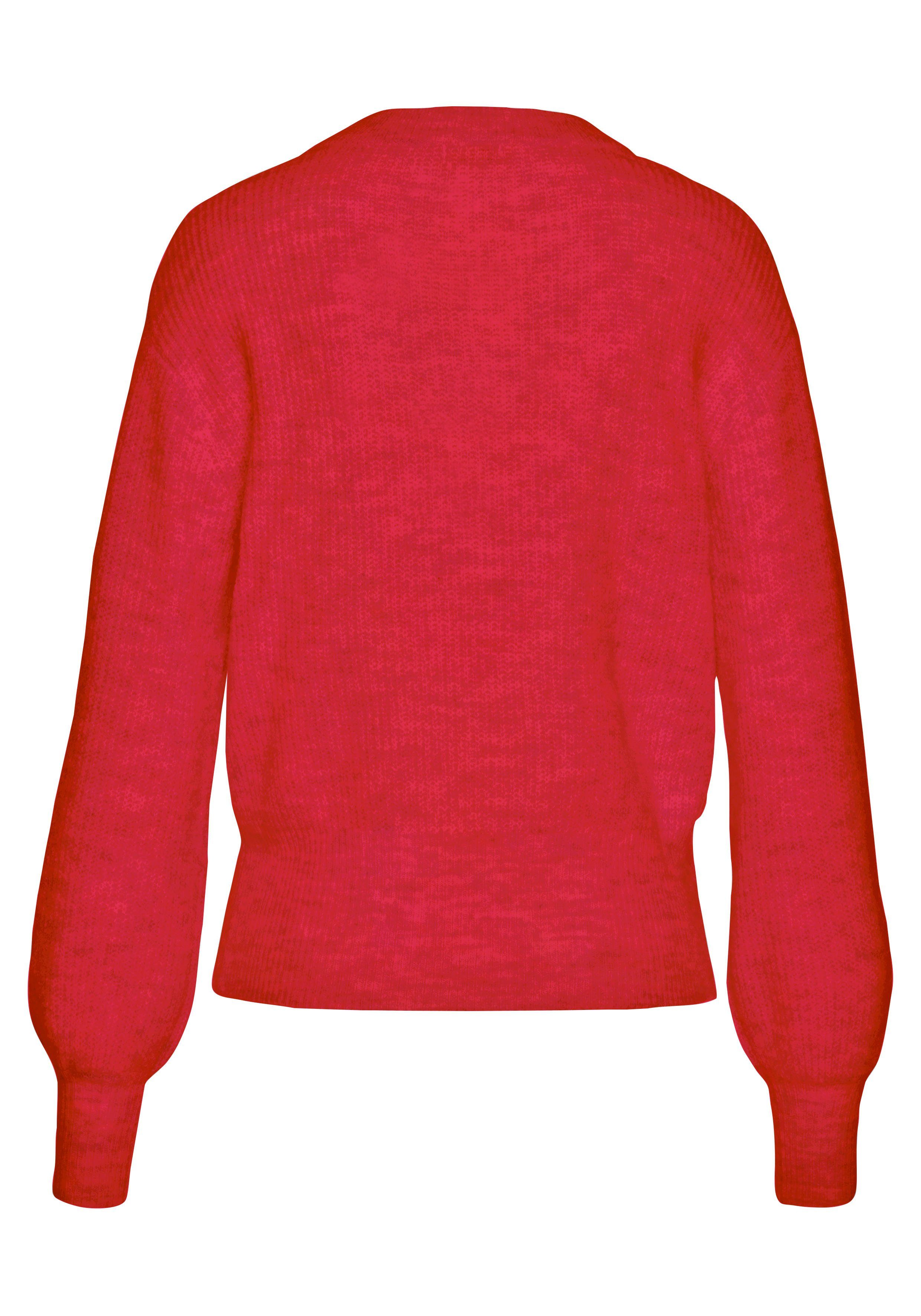 Lascana Gebreide trui in melange-look, losse damespullover, basic