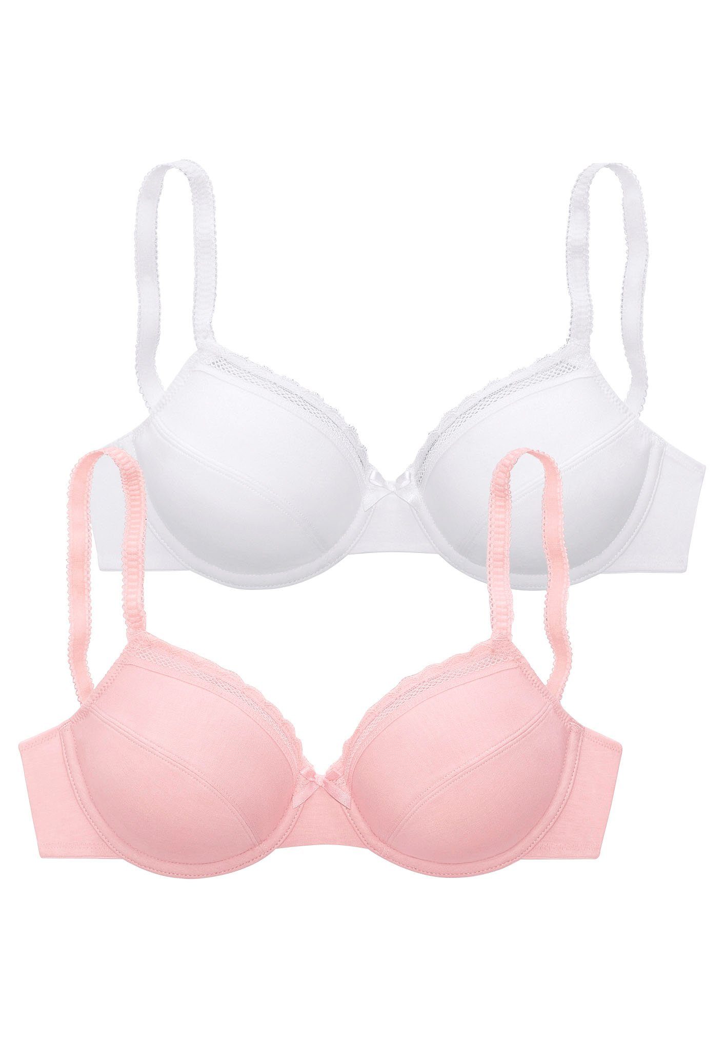 Nuance Beugel-bh van zacht katoen, basic dessous (Set van 2)