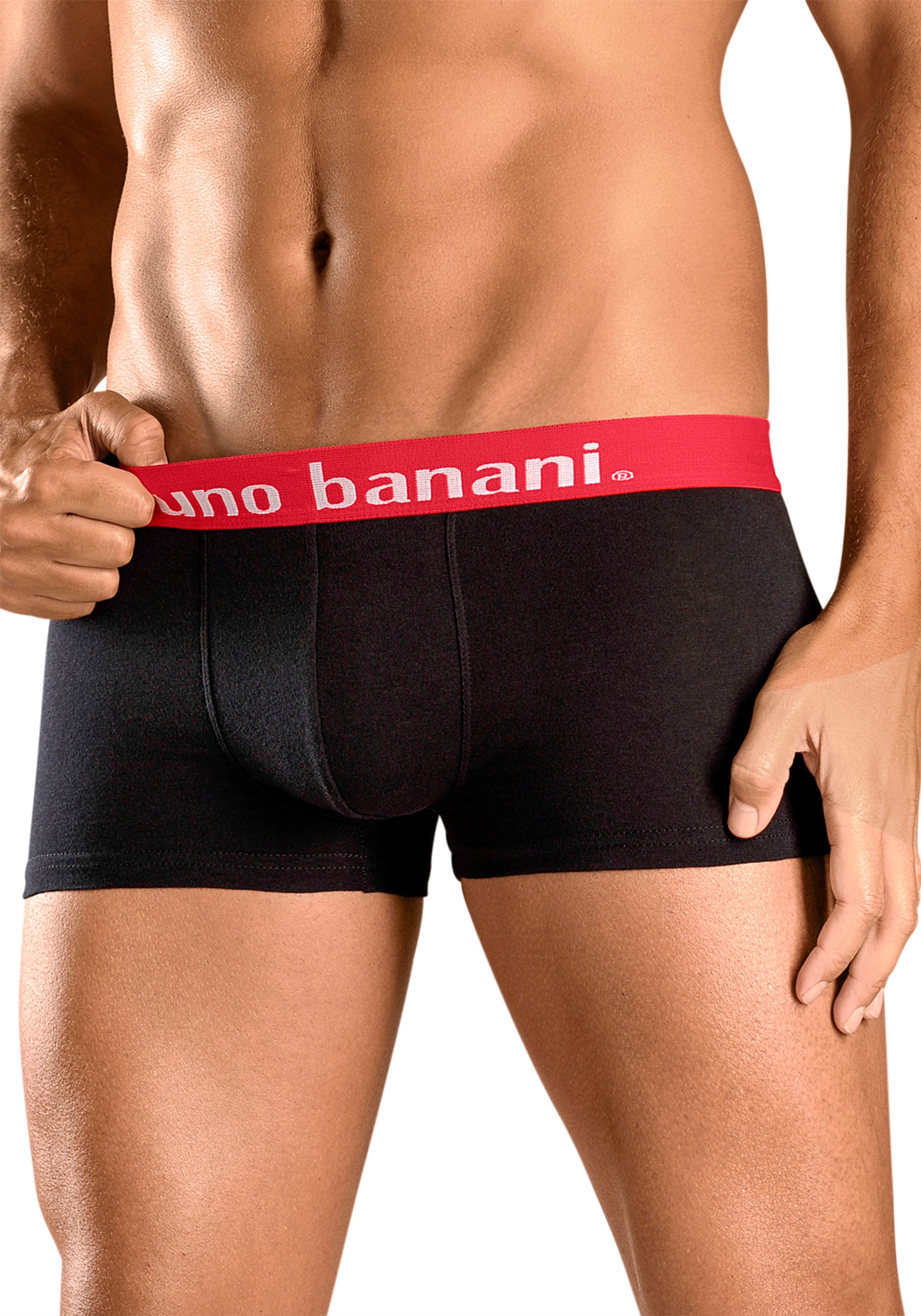 Bruno Banani Hipster strak zittende boxershorts in uni of gemusterd van katoenmix (set, 4 stuks)