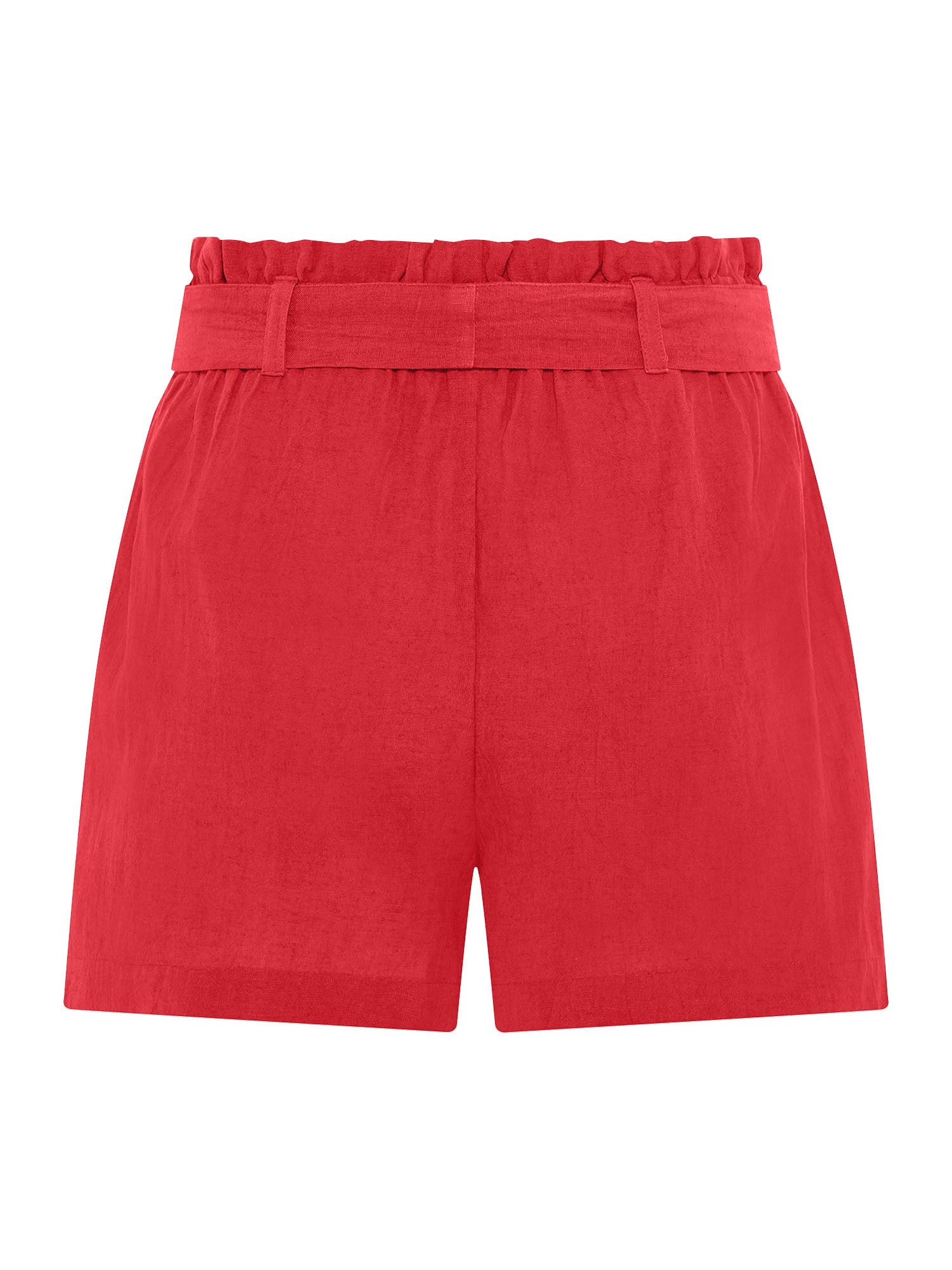 Lascana Short in paperbag-stijl, linnenmix, instapbroek, zomershort (Met een bindceintuur) strandshorts maat 34 rood