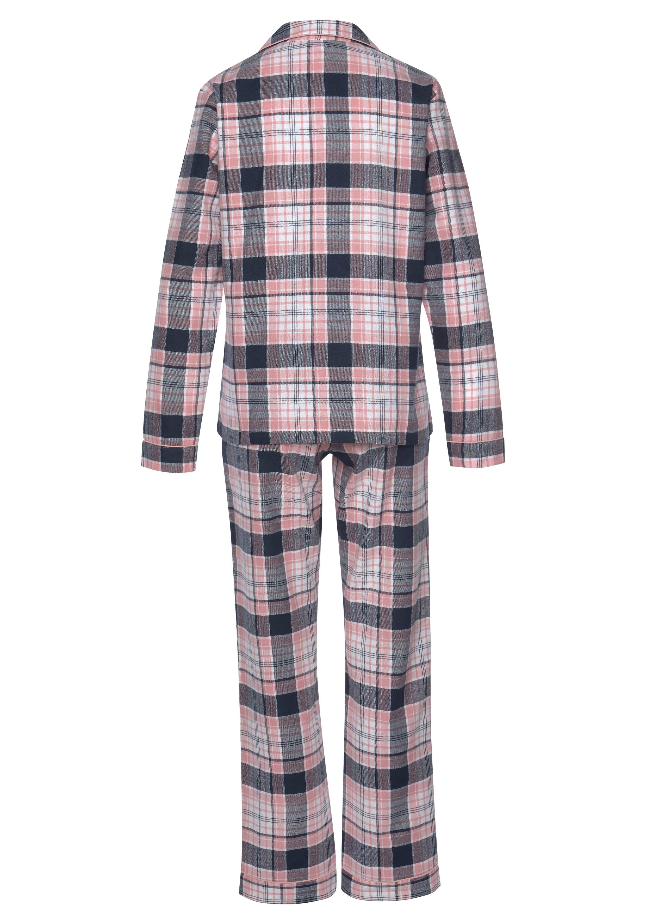 H.I.S Pyjama van flanel met alover ruitpatroon (set, 2-delig)