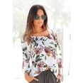 lascana strandshirt met bloemenprint multicolor