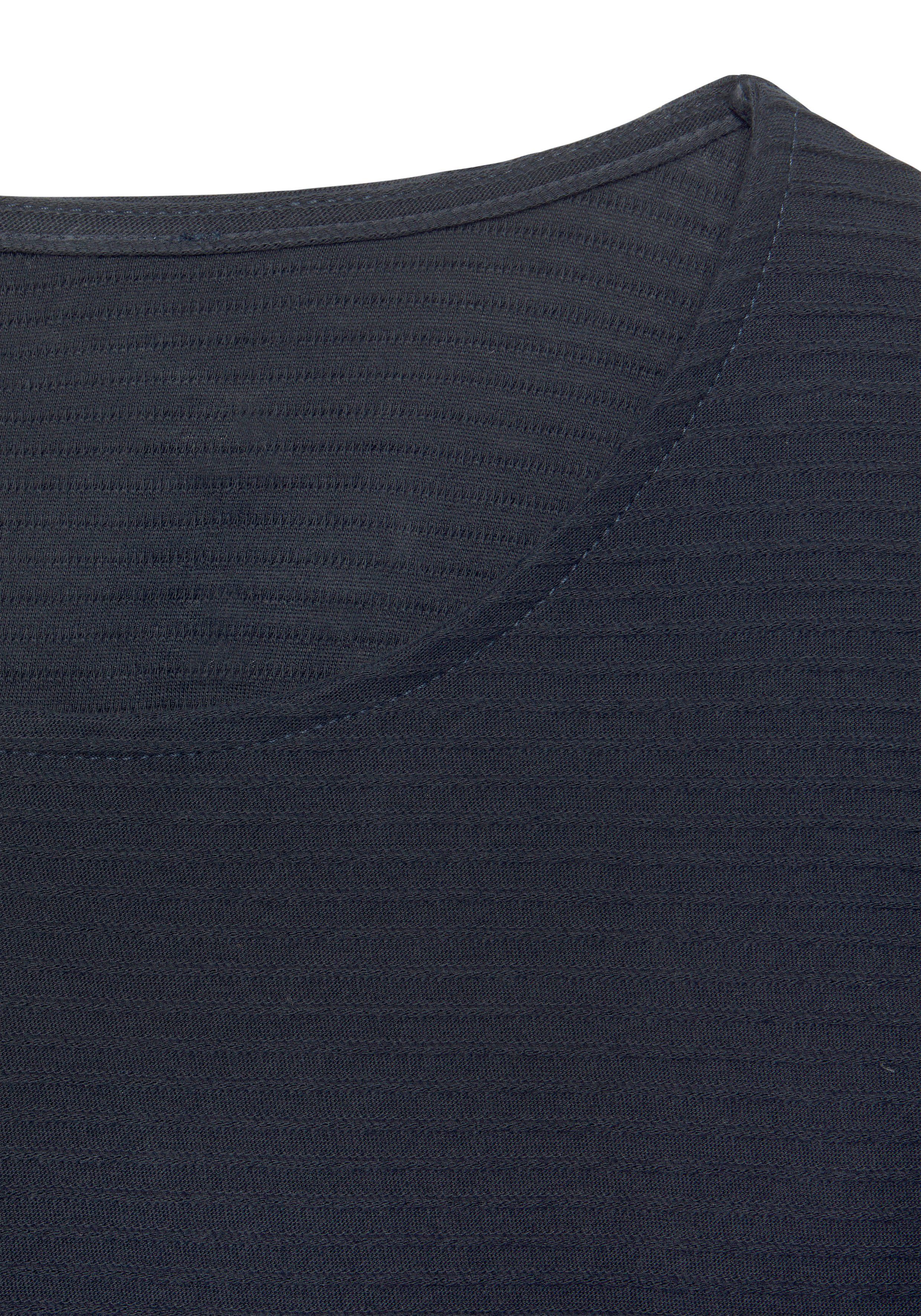 Lascana Shirt met lange mouwen Met streepstructuur in een zachte katoenkwaliteit
