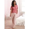 vivance dreams pyjama in casual snit met verticale strepen roze